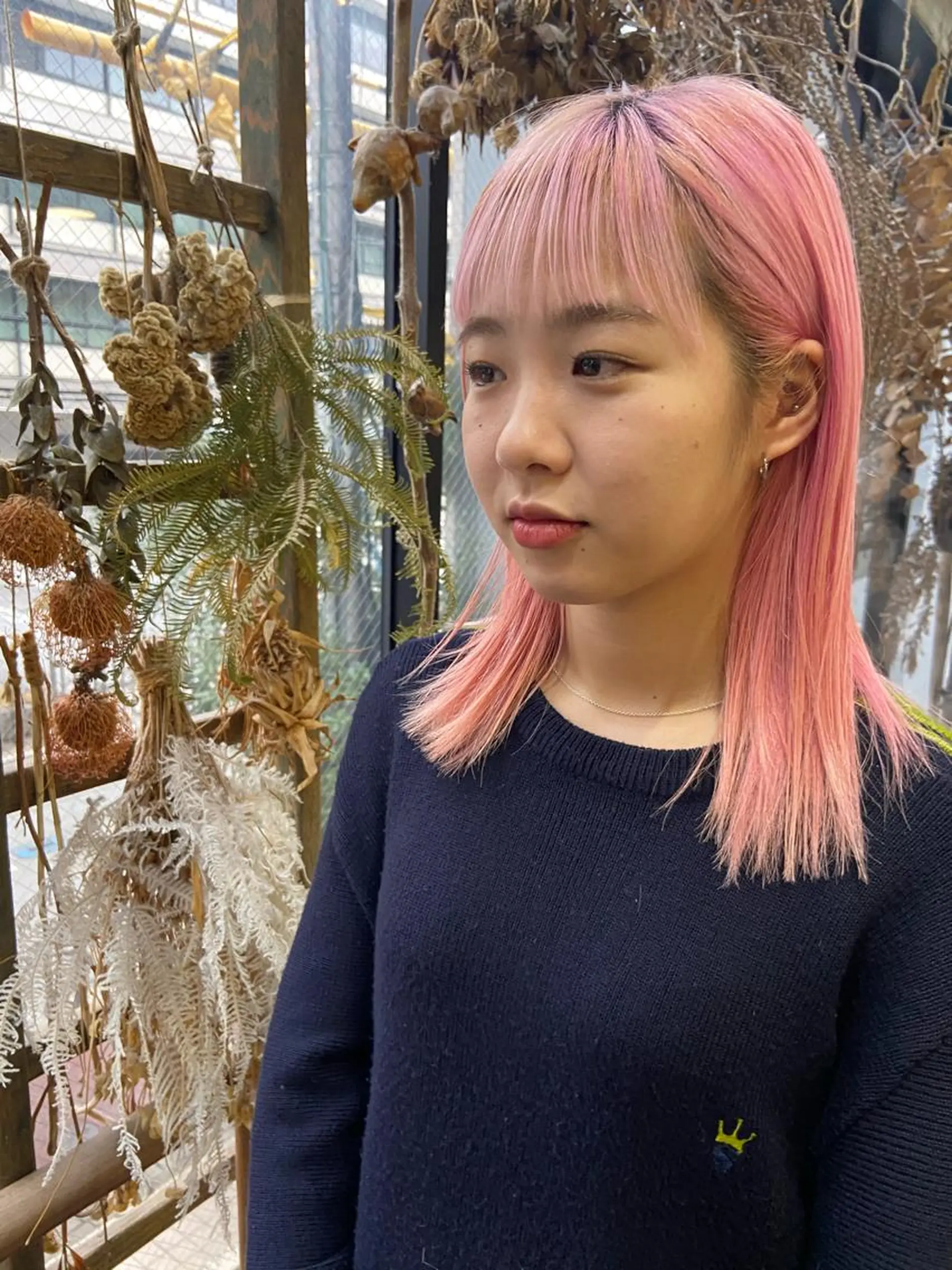 ミディアム カラー ブリーチ ハイトーンカラー ピンクカラー カット ヘアカラー トリートメント 松尾太樹 【pia】福岡美容室のヘアスタイル