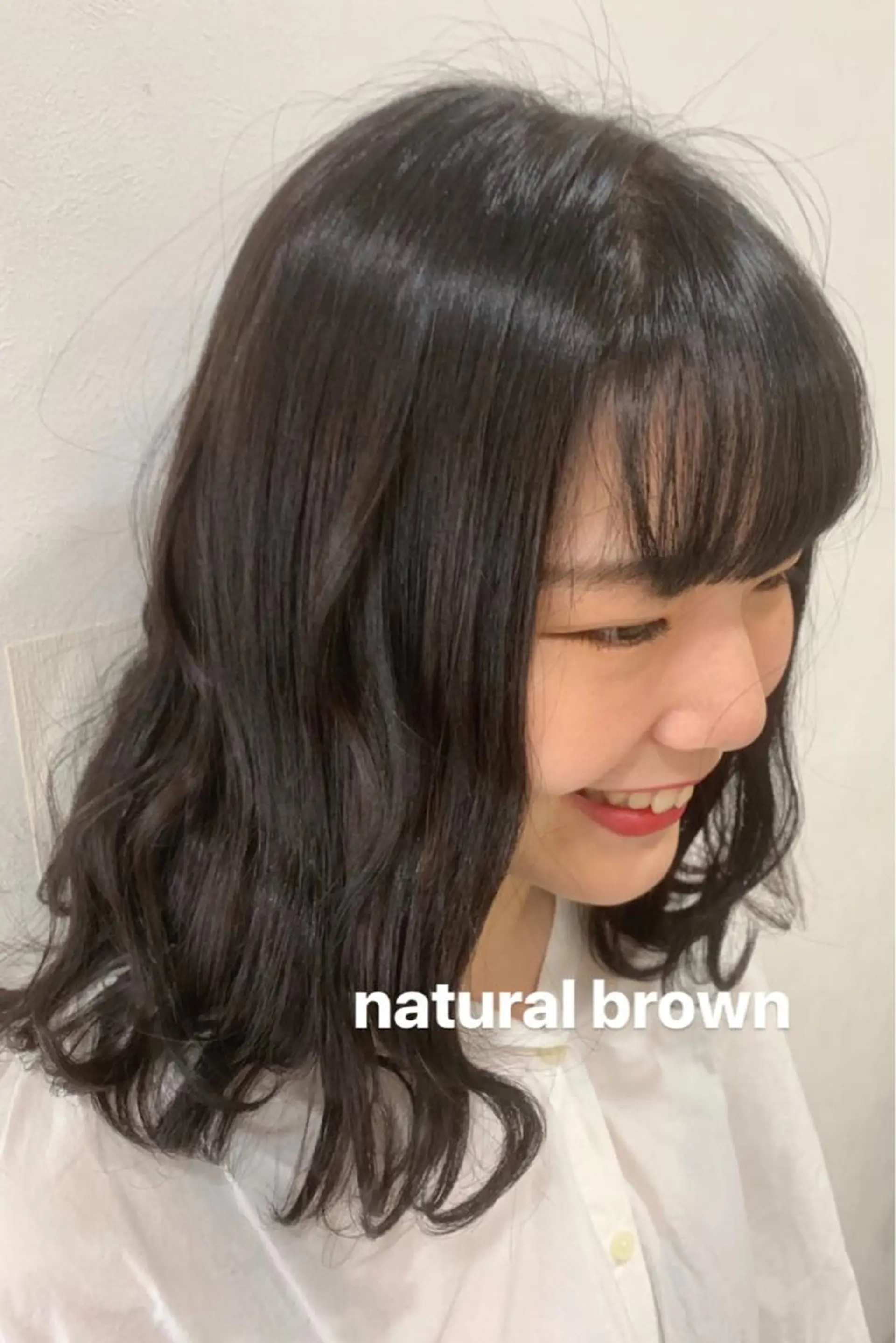 ミディアム カラー ヘアアレンジ ブラウンカラー 白髪女性専門店竹内 涼乃のヘアスタイル