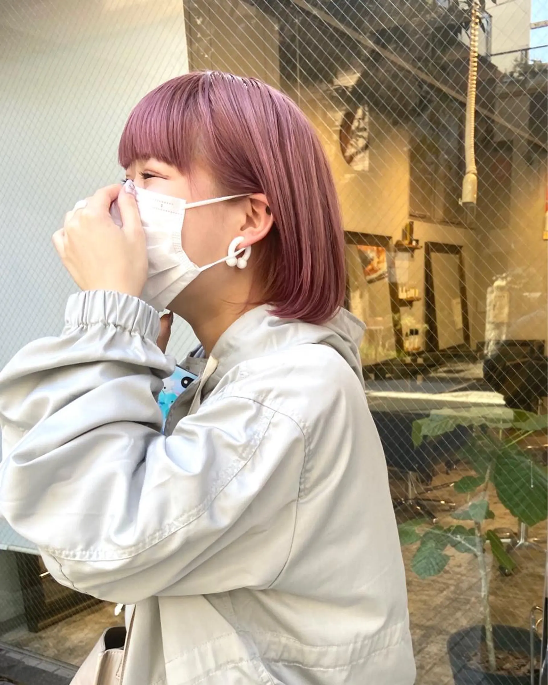 ミディアム カラー ピンクカラー ボブ 永田〈店長#レイヤー #ウルフ#ハイトーンのヘアスタイル