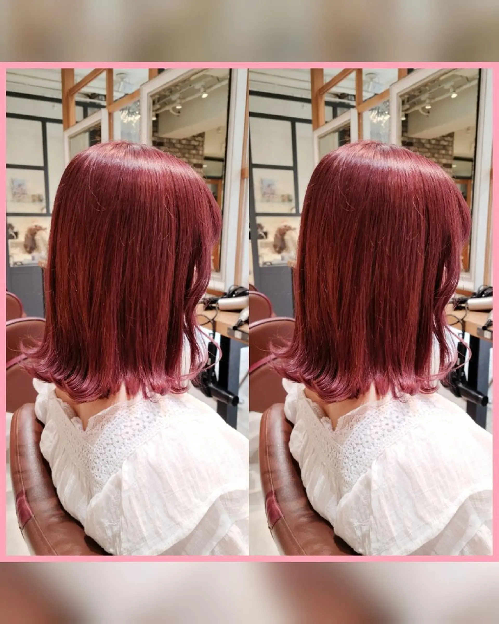 ミディアム カラー ブリーチ 透明感カラー オレンジ ピンクカラー [Lil by  JIL BLAN]所属・田中 孝征のヘアスタイル