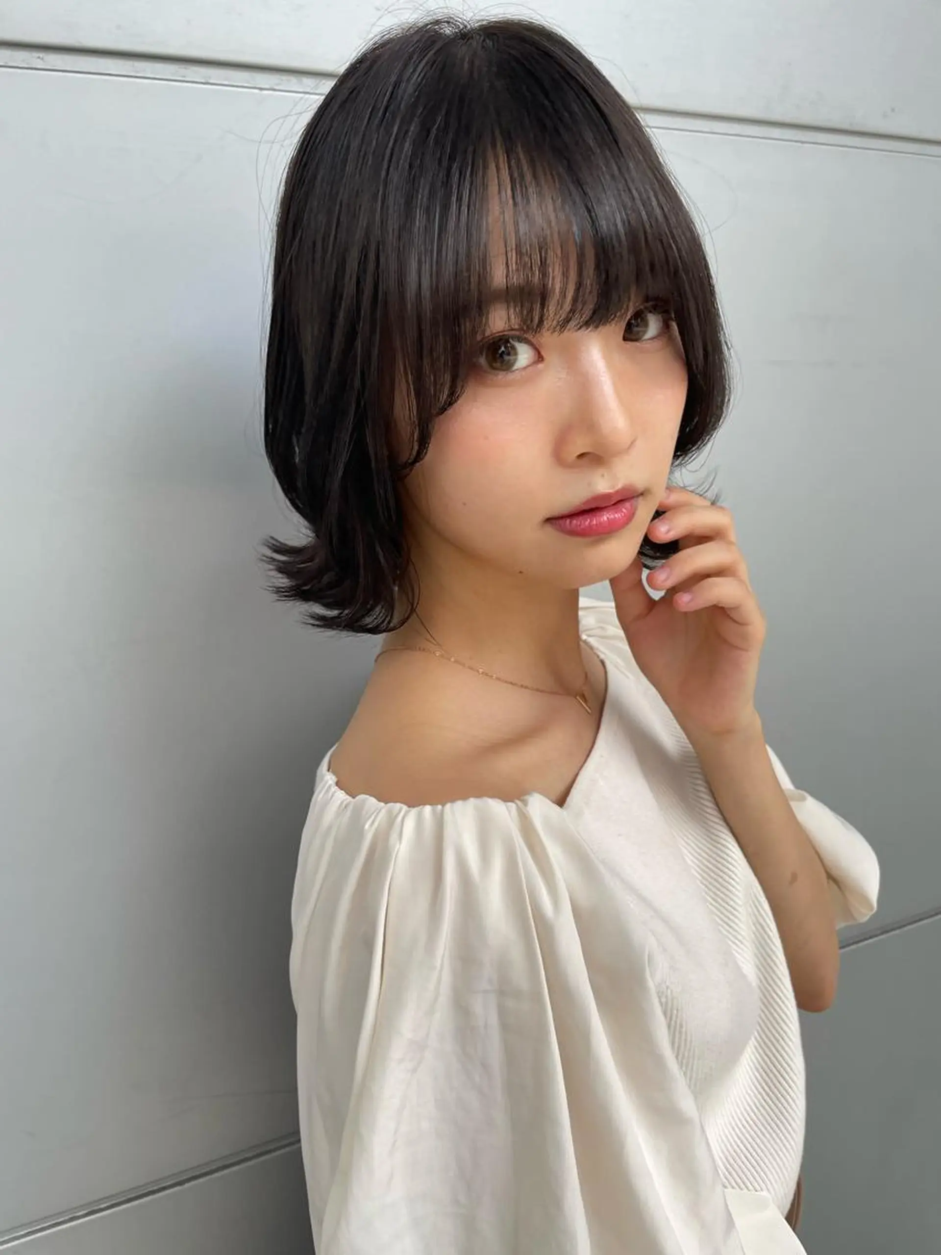 ショート カラー カット 【韓国　レイヤー 髪質改善✨】かずのヘアスタイル