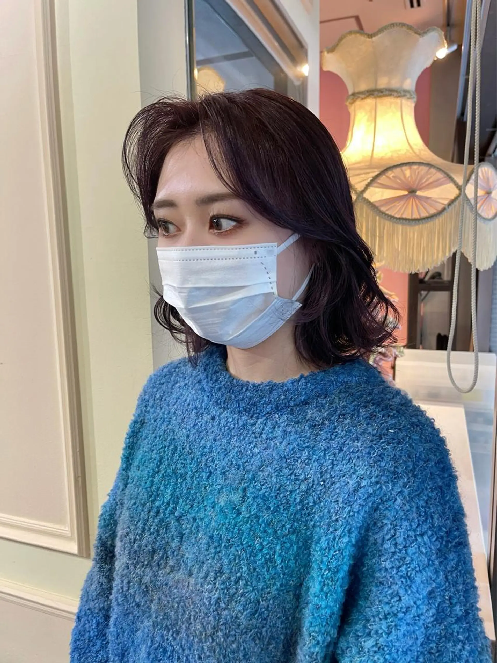 ミディアム カラー 韓国風ヘア 外ハネヘア 関谷 あいみのヘアスタイル
