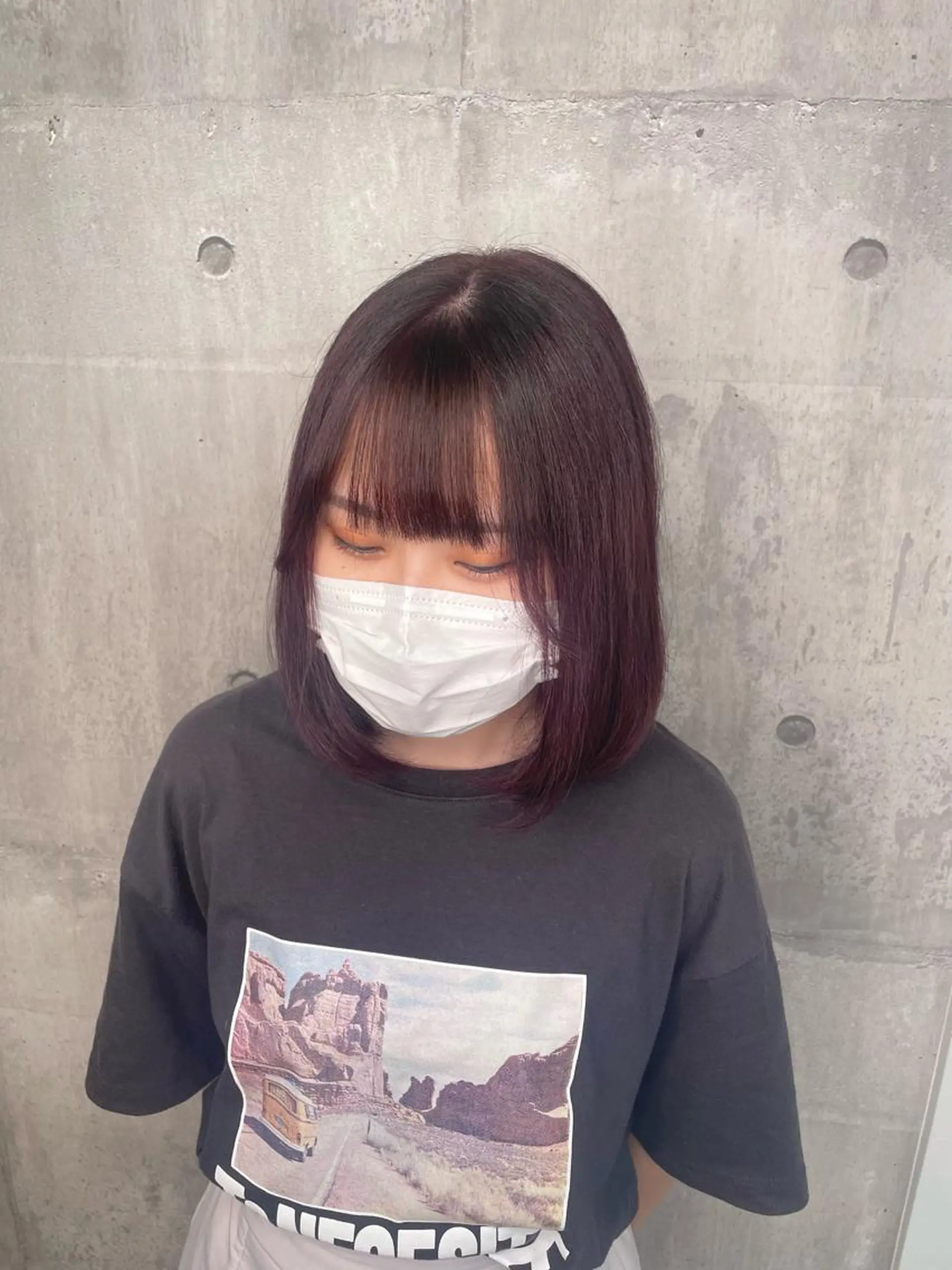 カラー ブリーチ ブラウンカラー ブリーチなしカラー ピンクカラー _WHITE浜松店 もえかのヘアスタイル