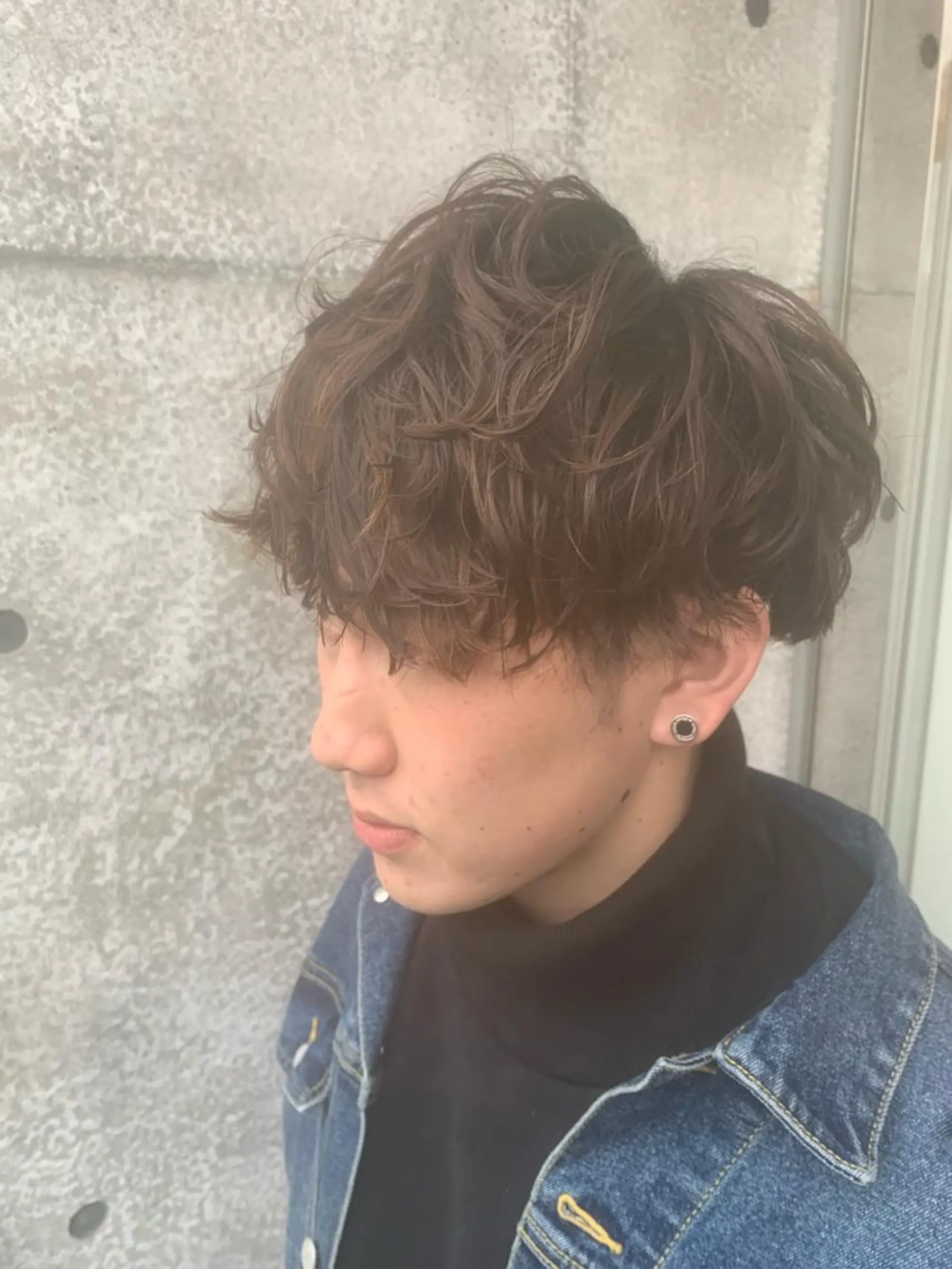 ショート カラー パーマ メンズ メンズパーマフェード シモジタカヒロのヘアスタイル