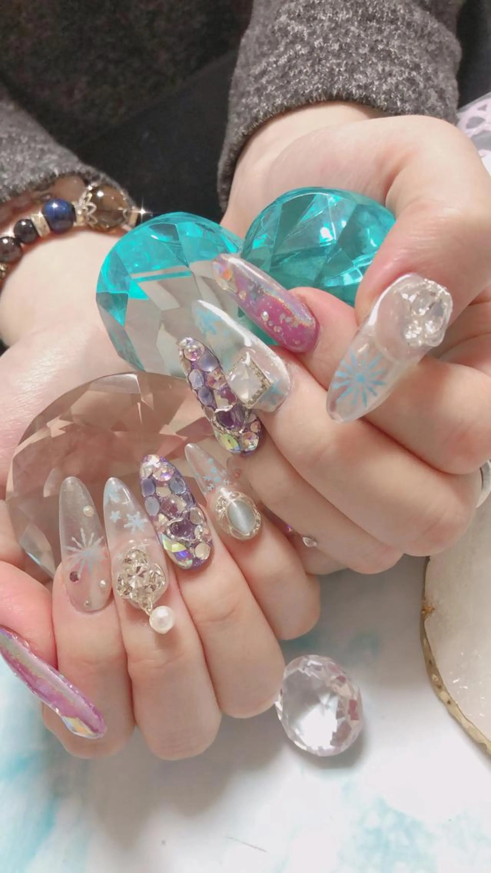 ロング ネイル ハンドネイル 💎ビューティサロン 湘南　RIRAN💎のネイルデザイン