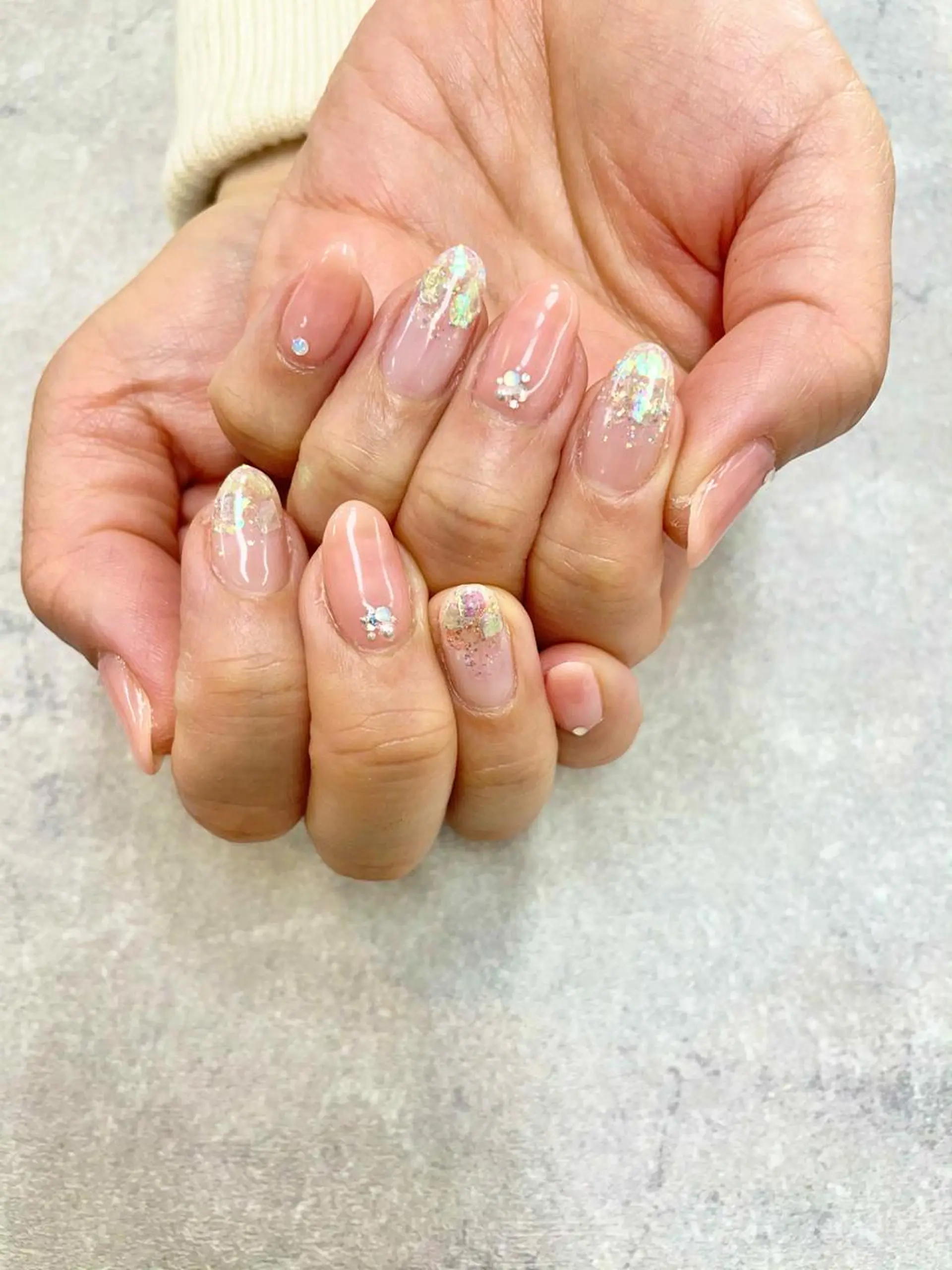 ネイル グラデーション ラメ(グリッター) ラメグラデーション ピンク ハンドネイル .N YUKIのネイルデザイン