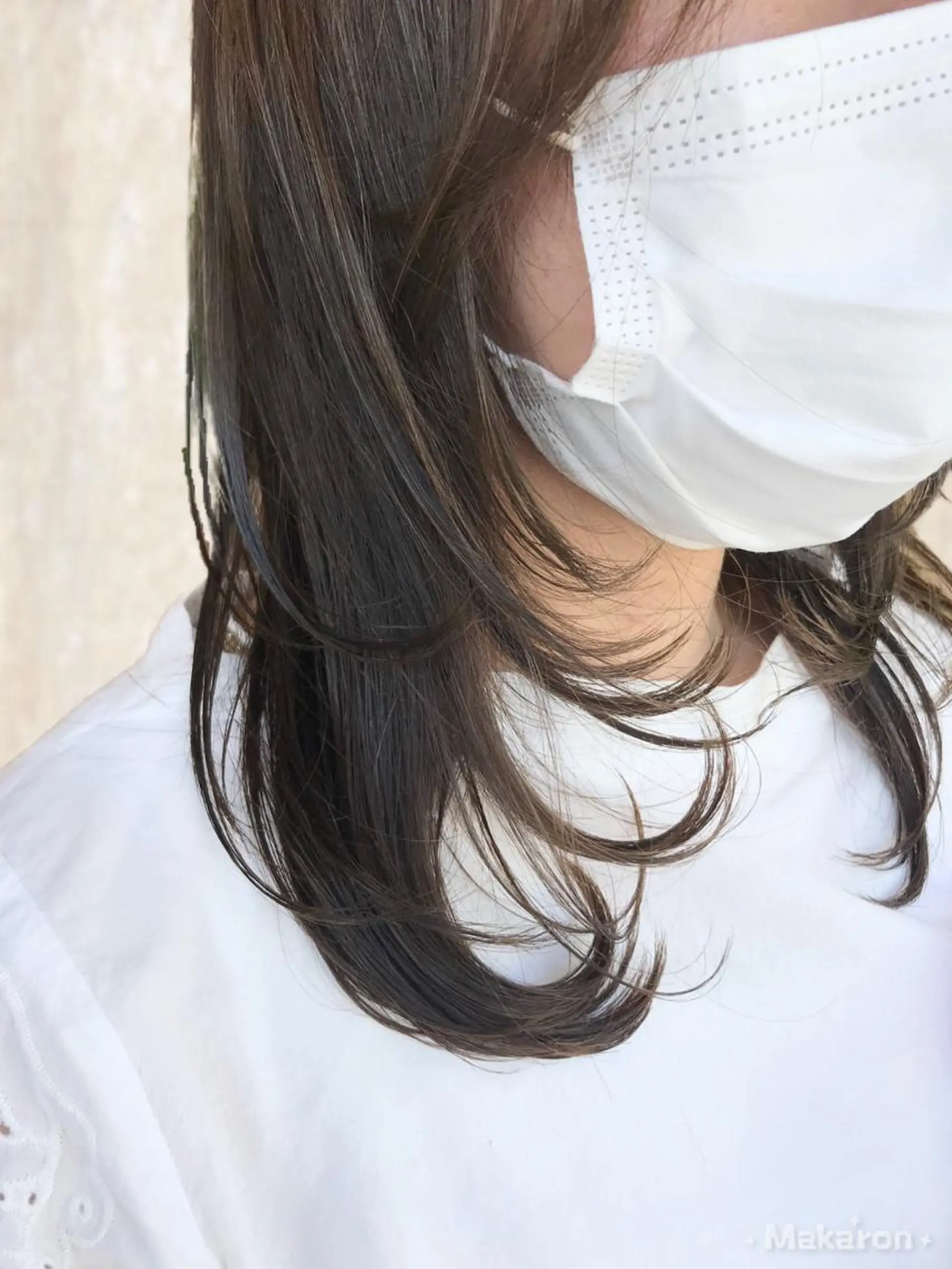 カラー セミロング グレージュ レイヤーカット 似合わせカット hair works raptureのヘアスタイル