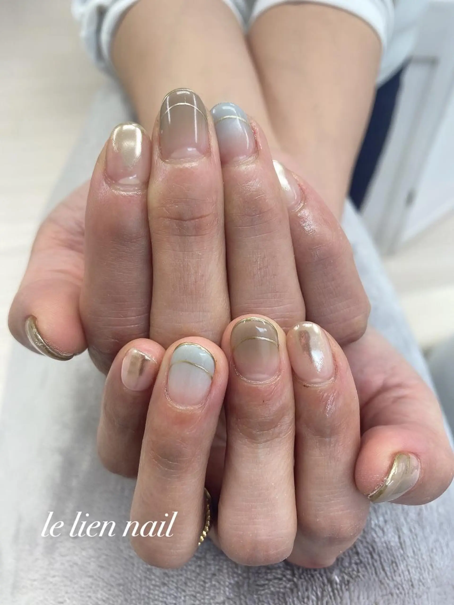 ネイル フレンチネイル ニュアンスネイル ハンドネイル le lien nailのネイルデザイン