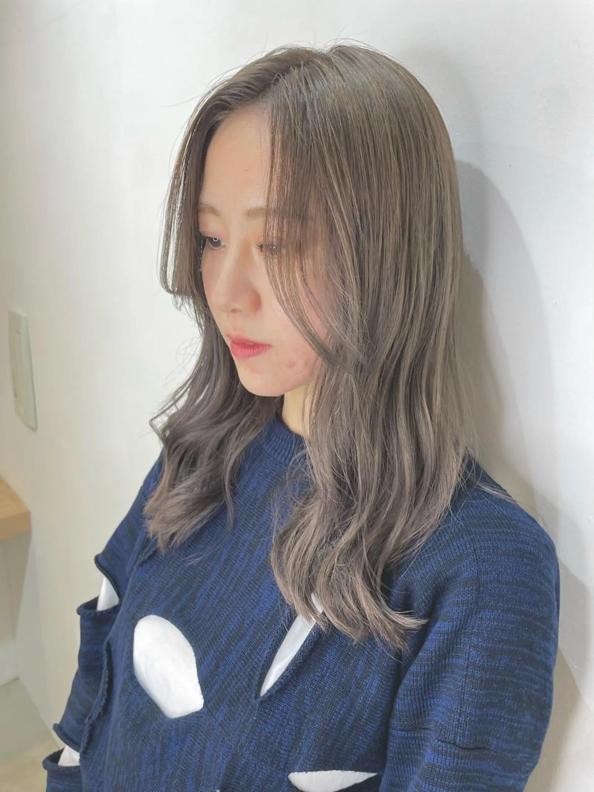 ロング カラー ヘアカラー トリートメント 新宿ケアブリーチ 稲垣颯太のヘアスタイル