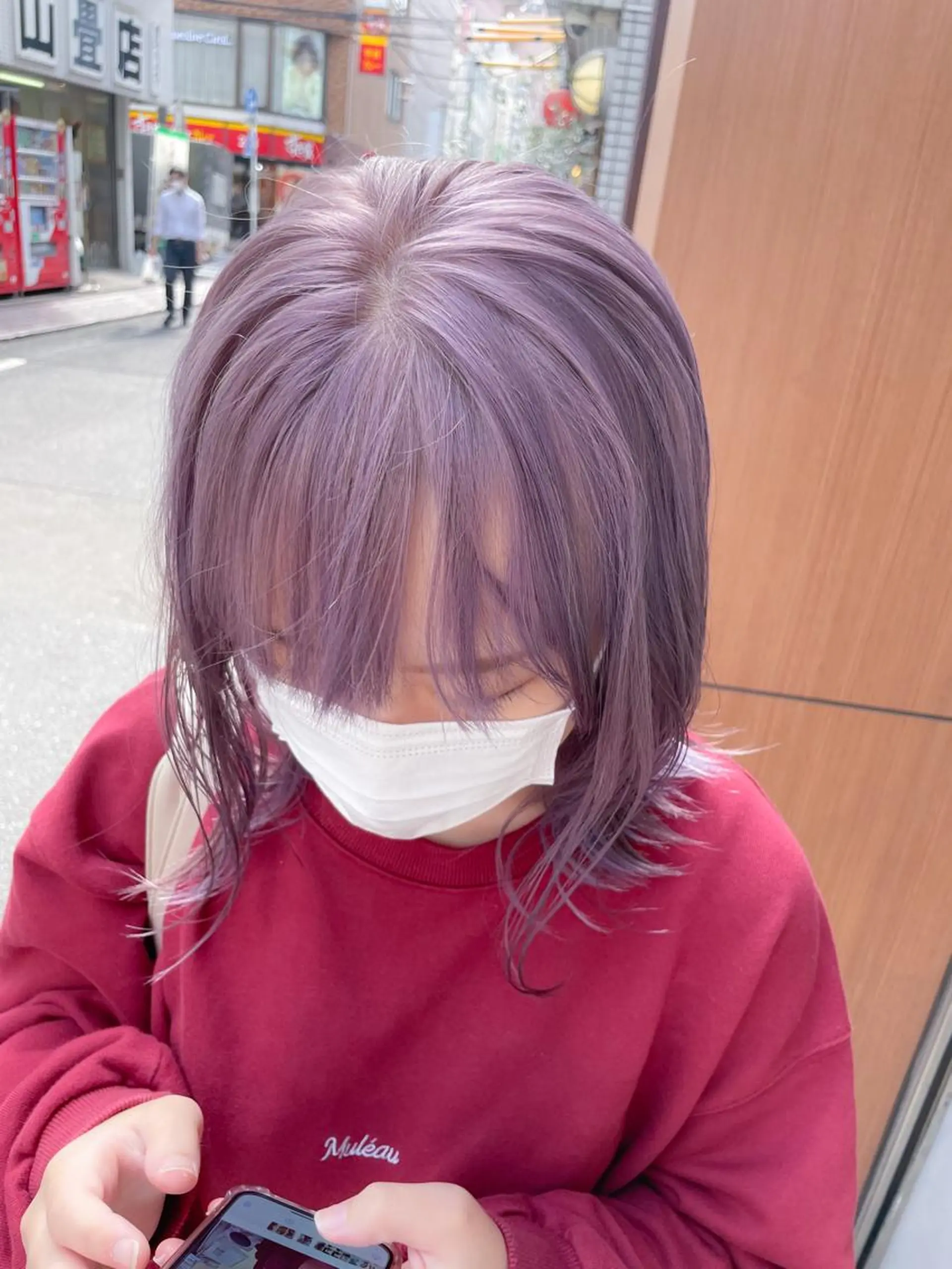 ミディアム カラー ダブルカラー パープルカラー ヘアカラー ✨カラー支持No.1 🧸ワキ カナコ🧸のヘアスタイル