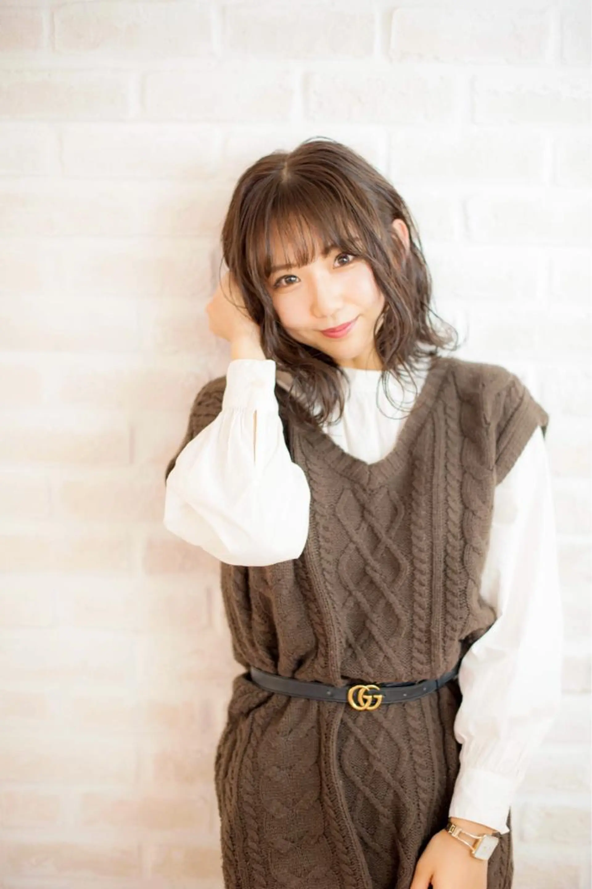 セミロング カラー アッシュ アッシュブラウン ブラウンカラー カット ヘアカラー トリートメント Aujua ソムリエ 勝又舞夏のヘアスタイル