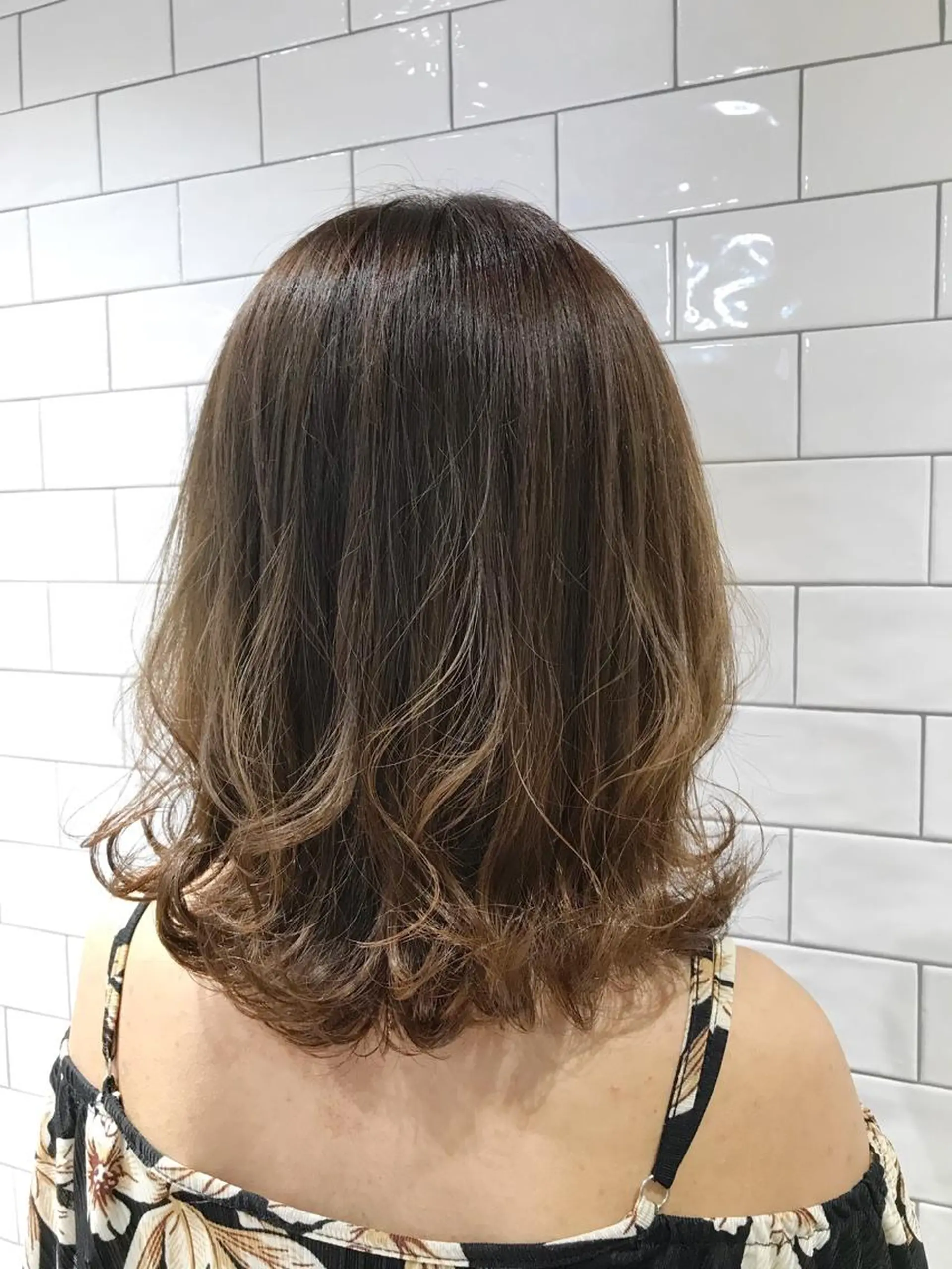 ミディアム カラー ダブルカラー カット パーマ トリートメント 原山 直人のヘアスタイル