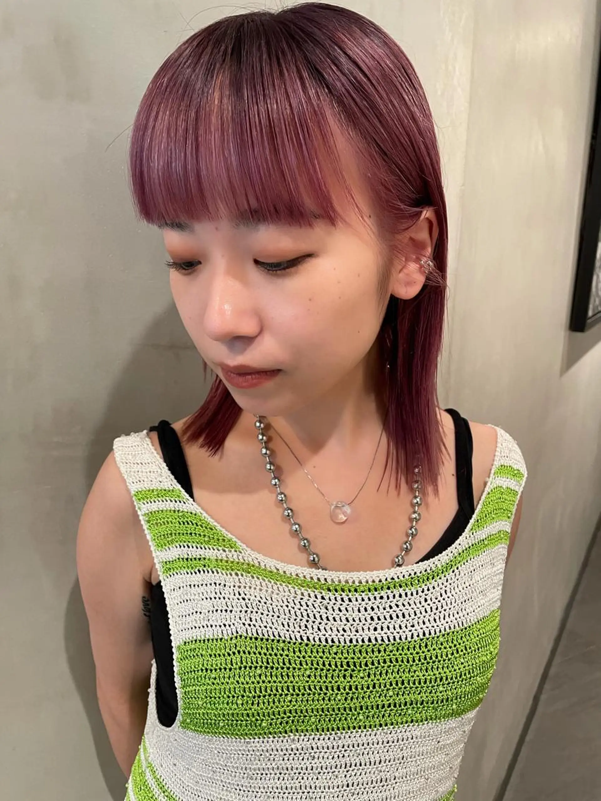 ミディアム カラー カット ヘアカラー トリートメント 優 作のヘアスタイル