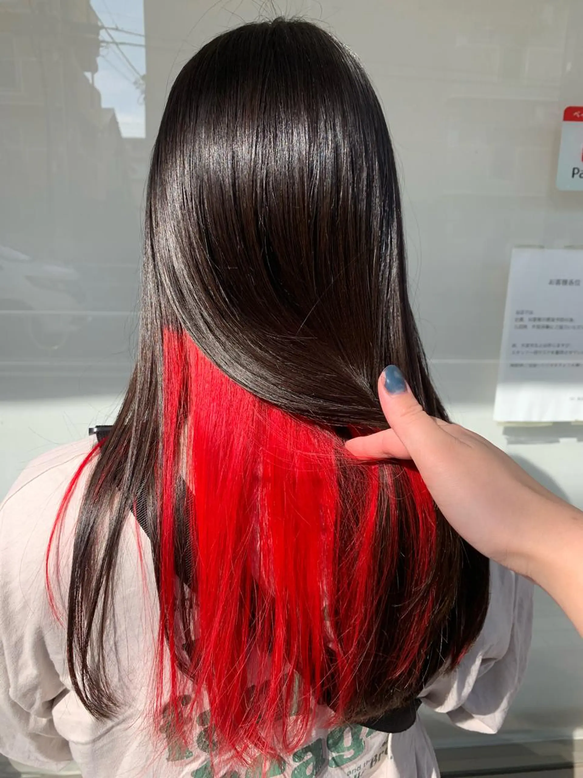 ロング カラー ブリーチ インナーカラー レッドカラー ヘアカラー ✨ブリーチカラー特化 🦄✨当日予約⭕️✨のヘアスタイル