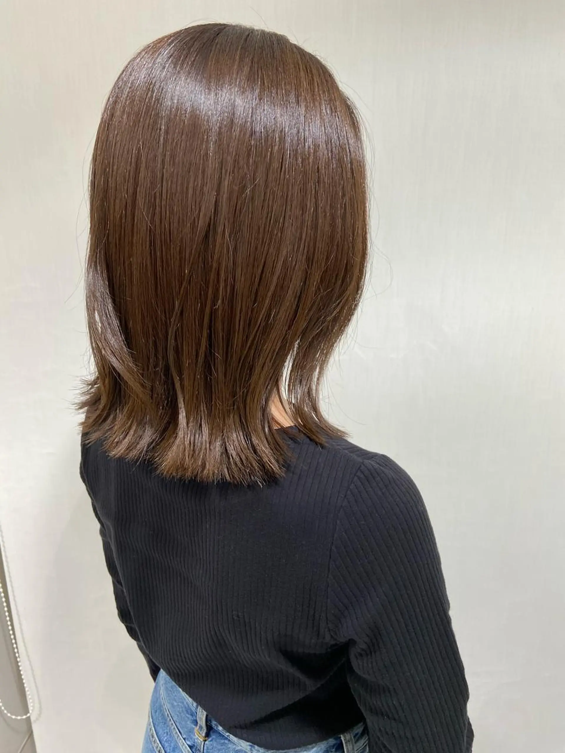 ミディアム カラー ベージュカラー 辛島 涼子のヘアスタイル