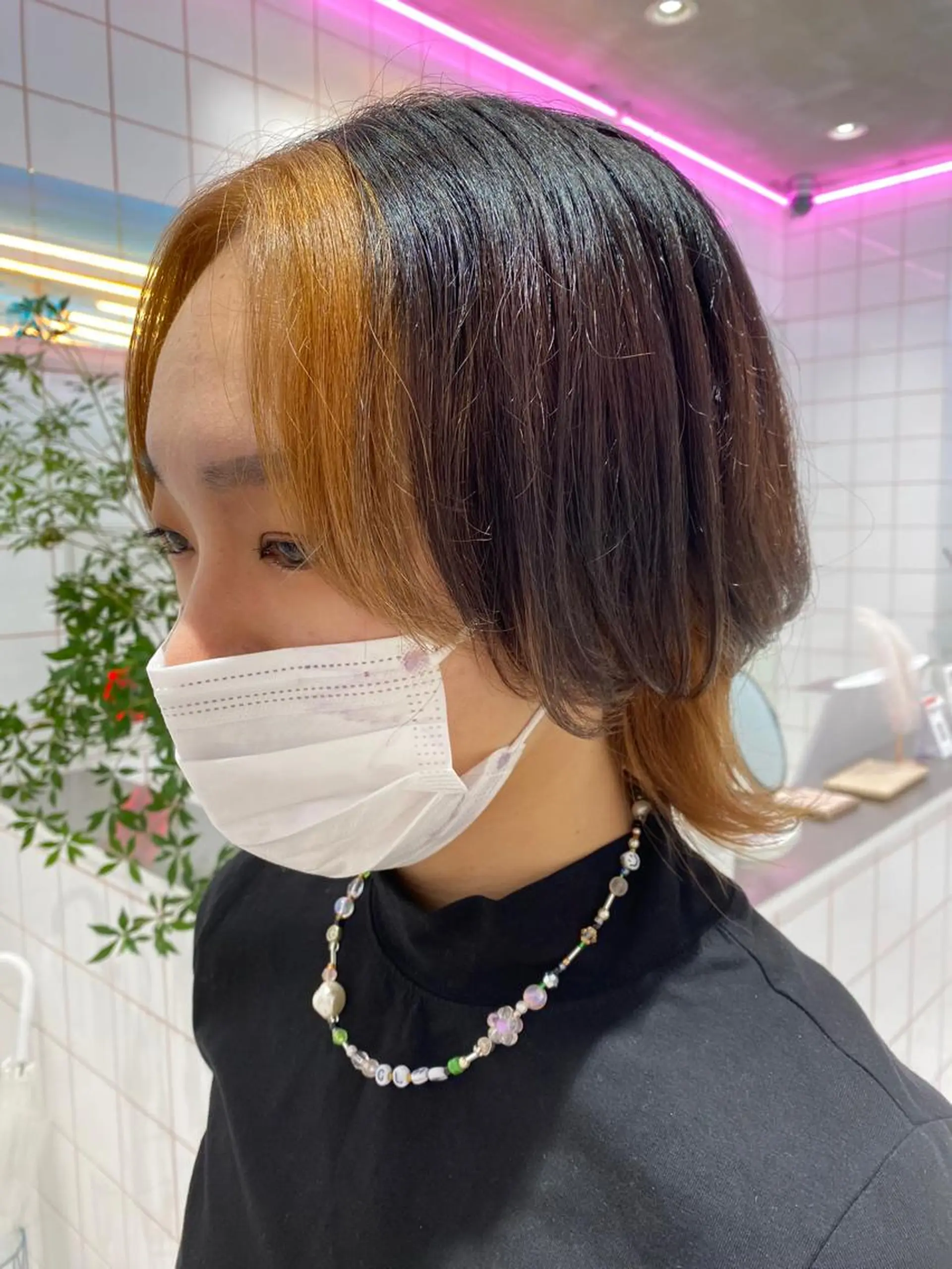 ショート カラー ミストバング  フェイスフレーミング Lond　luce心斎橋所属・✨髪質改善✨縮毛矯正 ホウダカズヒロのヘアスタイル