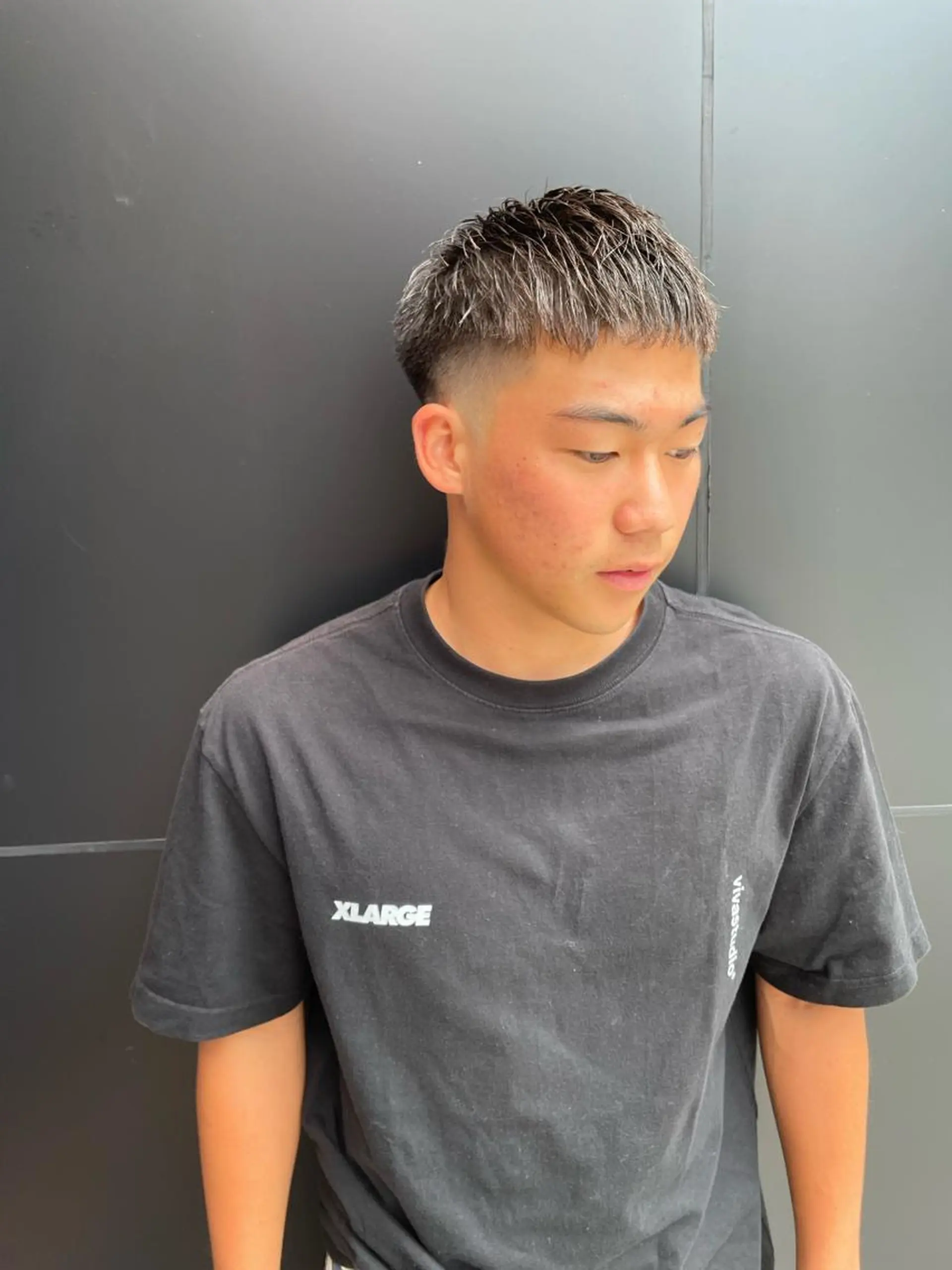 メンズ カット スパイキーパーマ 柏NO1 藤本葉のヘアスタイル