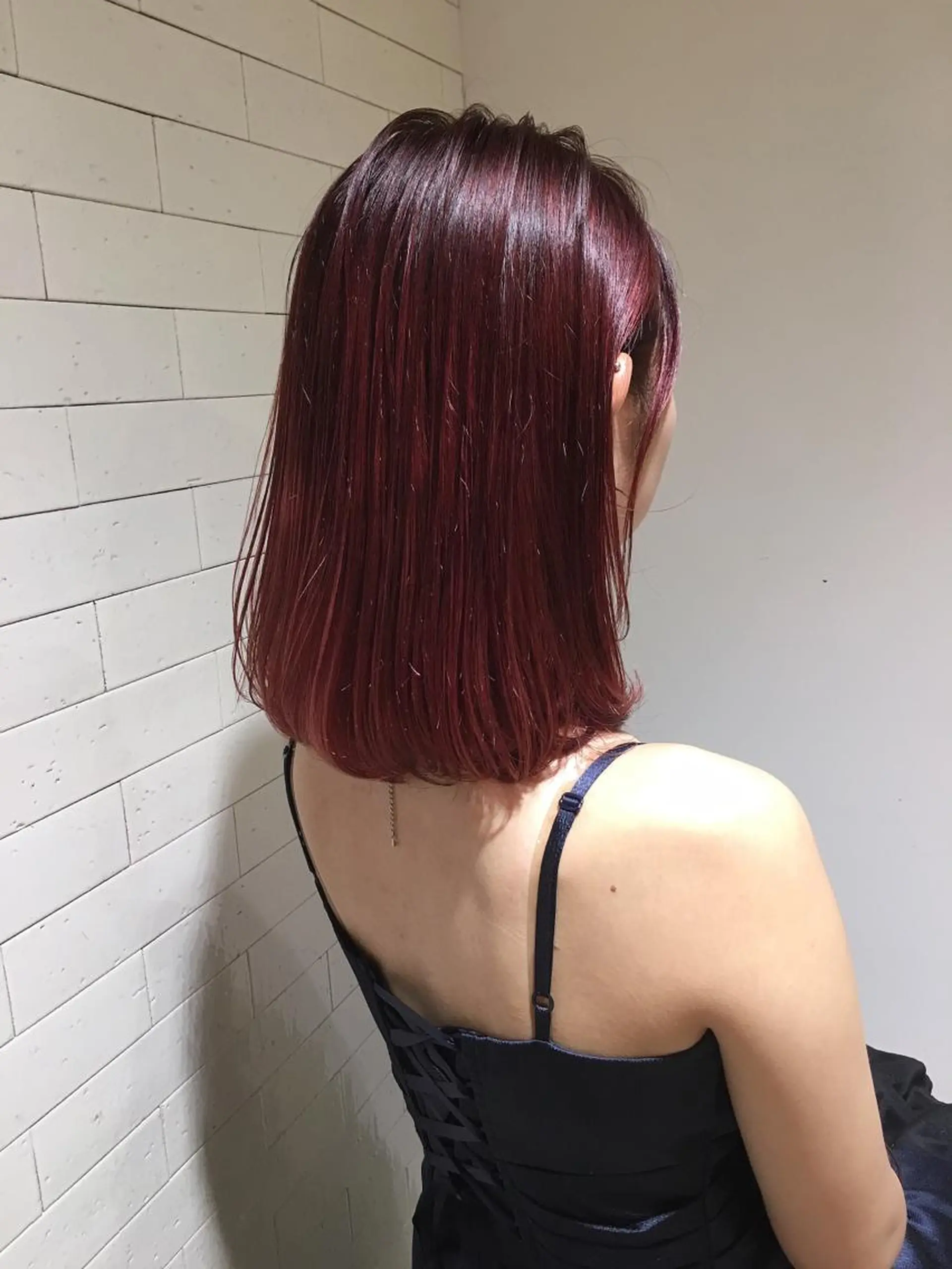 ミディアム ショートボブ ボブ ハイライト 外ハネヘア ヘアカラー トリートメント ヘッドスパ ヘアセット メンズツイスパ ショートフクヤマシンのヘアスタイル