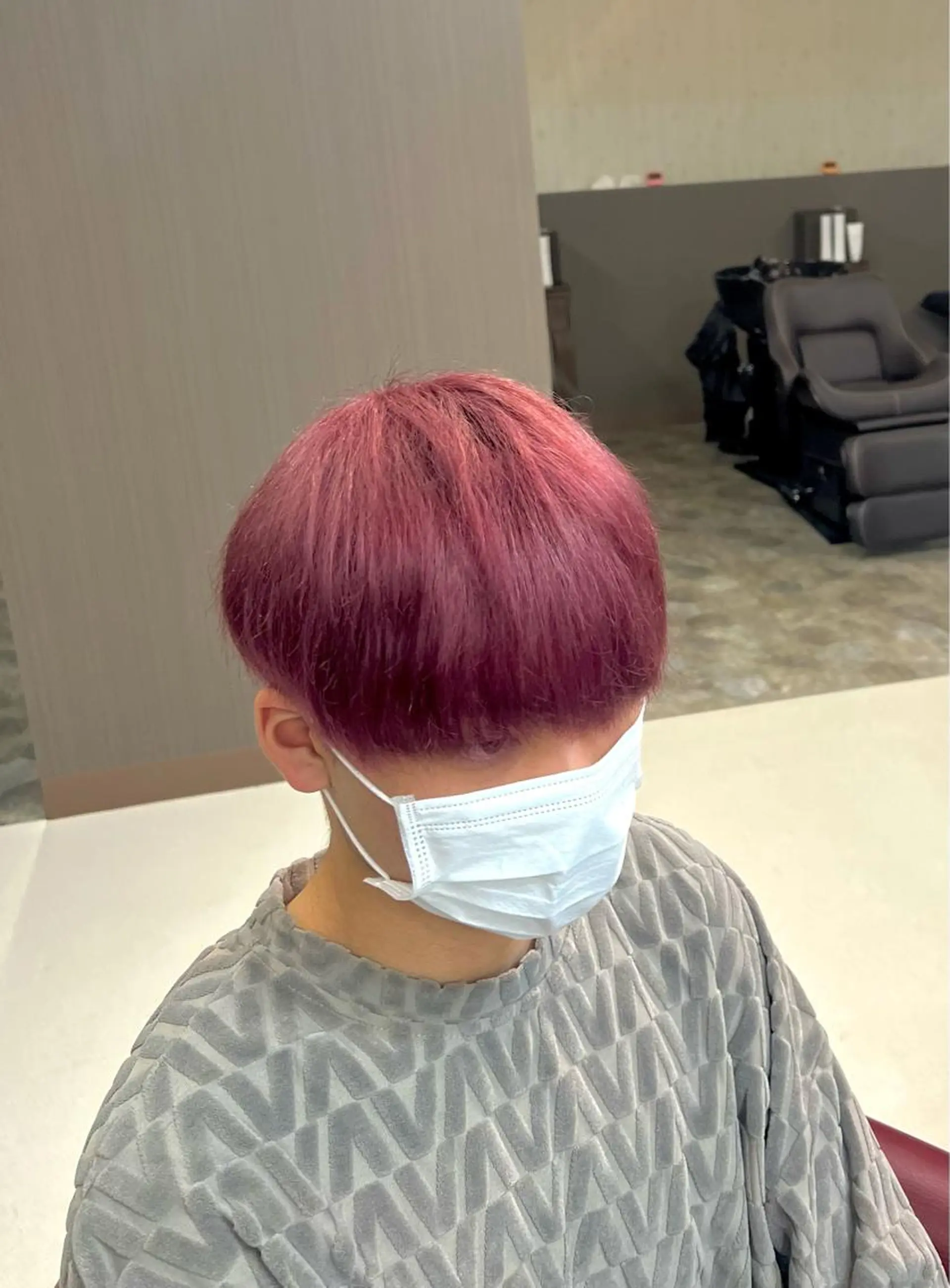 ショート カラー メンズ マッシュ ピンクカラー カット ヘアカラー KEN 🌟のヘアスタイル