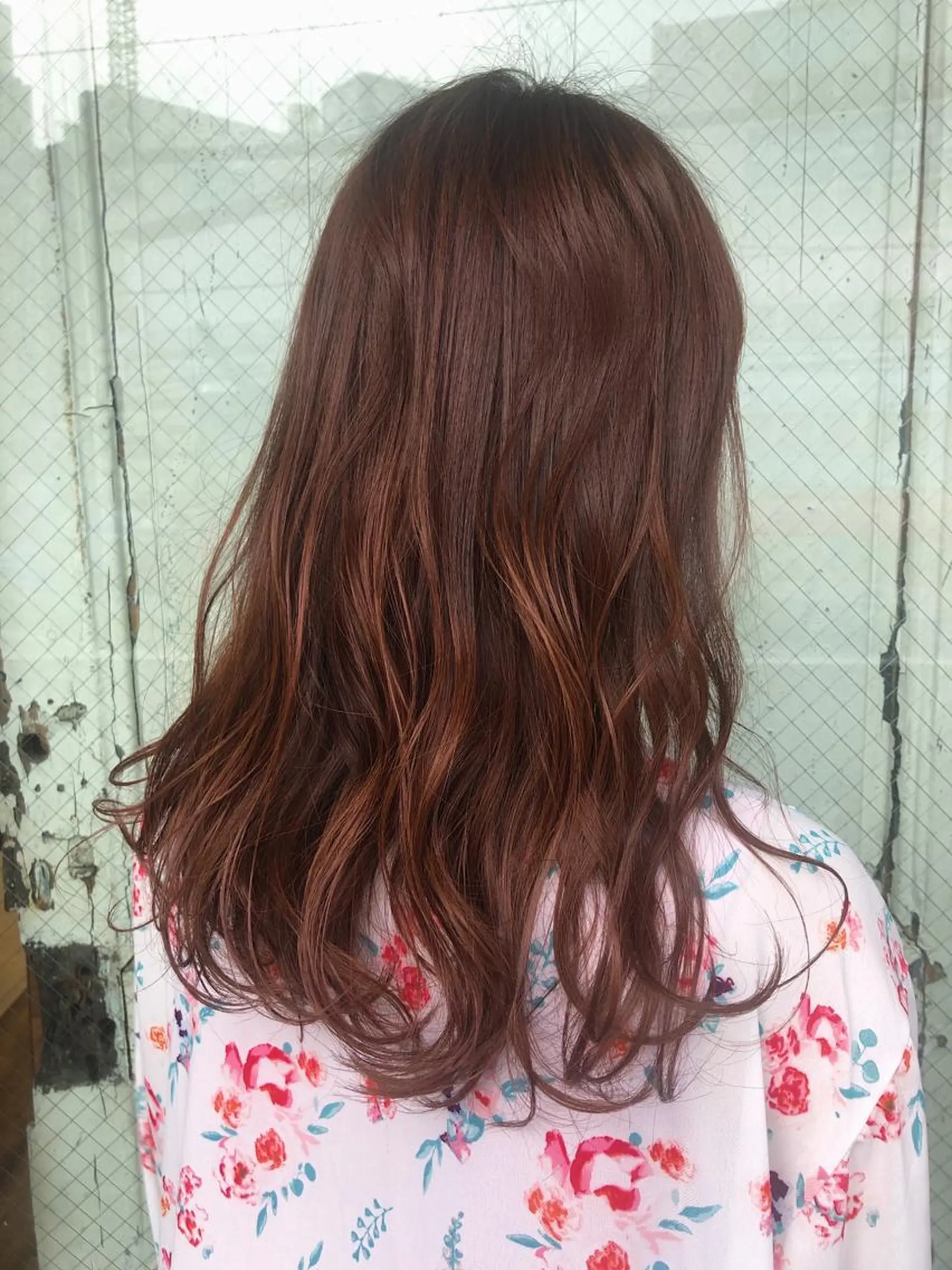 セミロング カラー ピンクカラー bococa りんのヘアスタイル