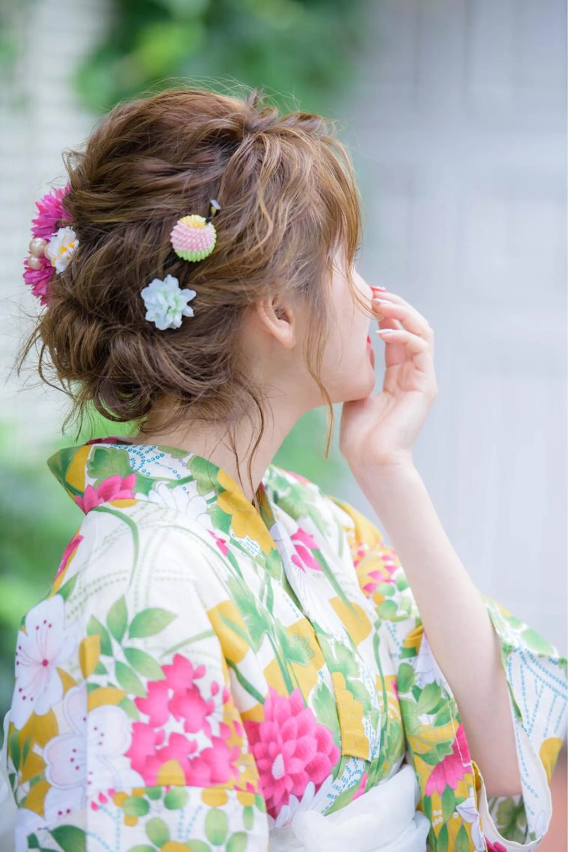 ミディアム カラー パーマ ヘアアレンジ 浴衣 可愛いを作る神 ナオヒロのヘアスタイル