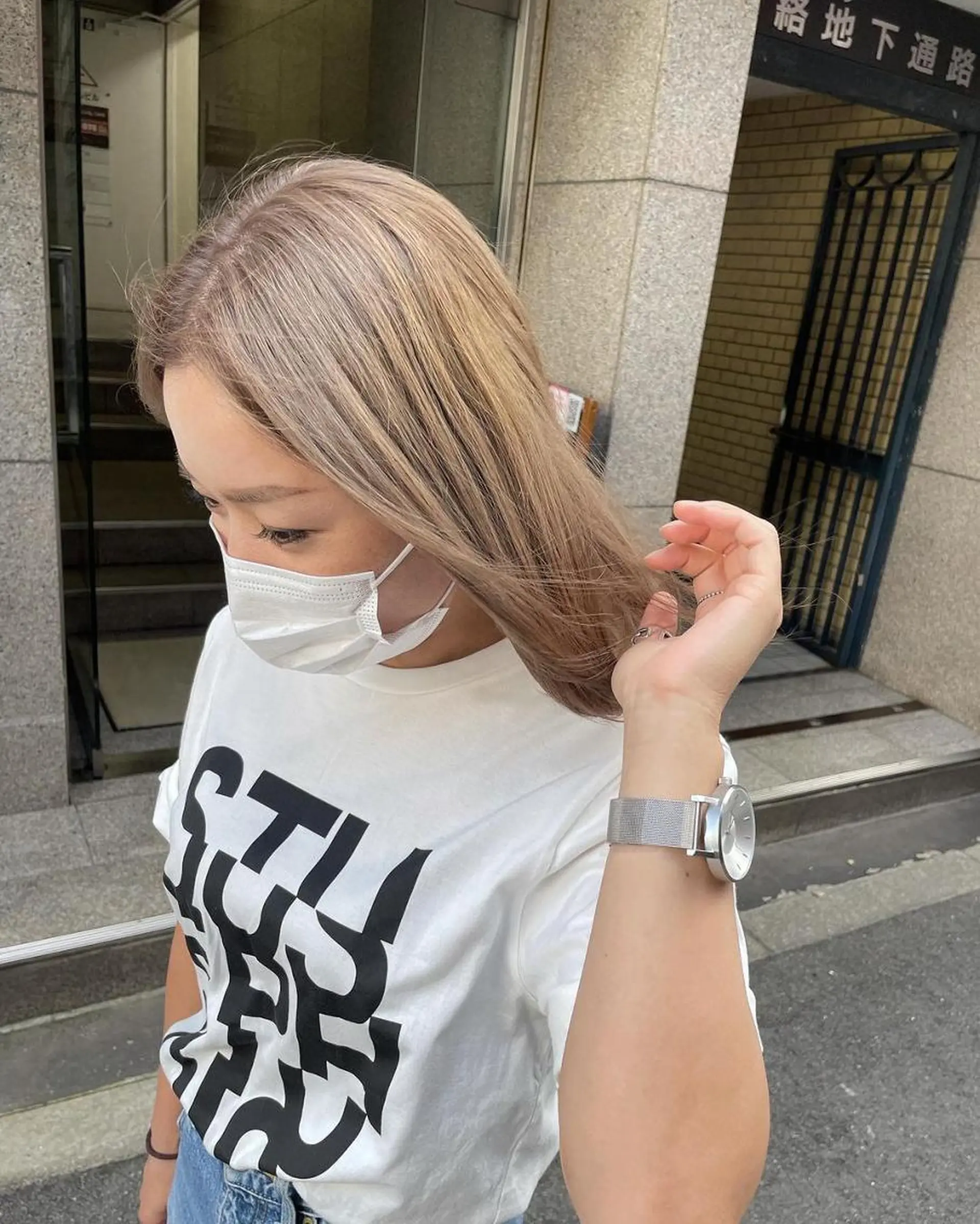 ミディアム カラー 髪質改善 Noe心斎橋店のヘアスタイル