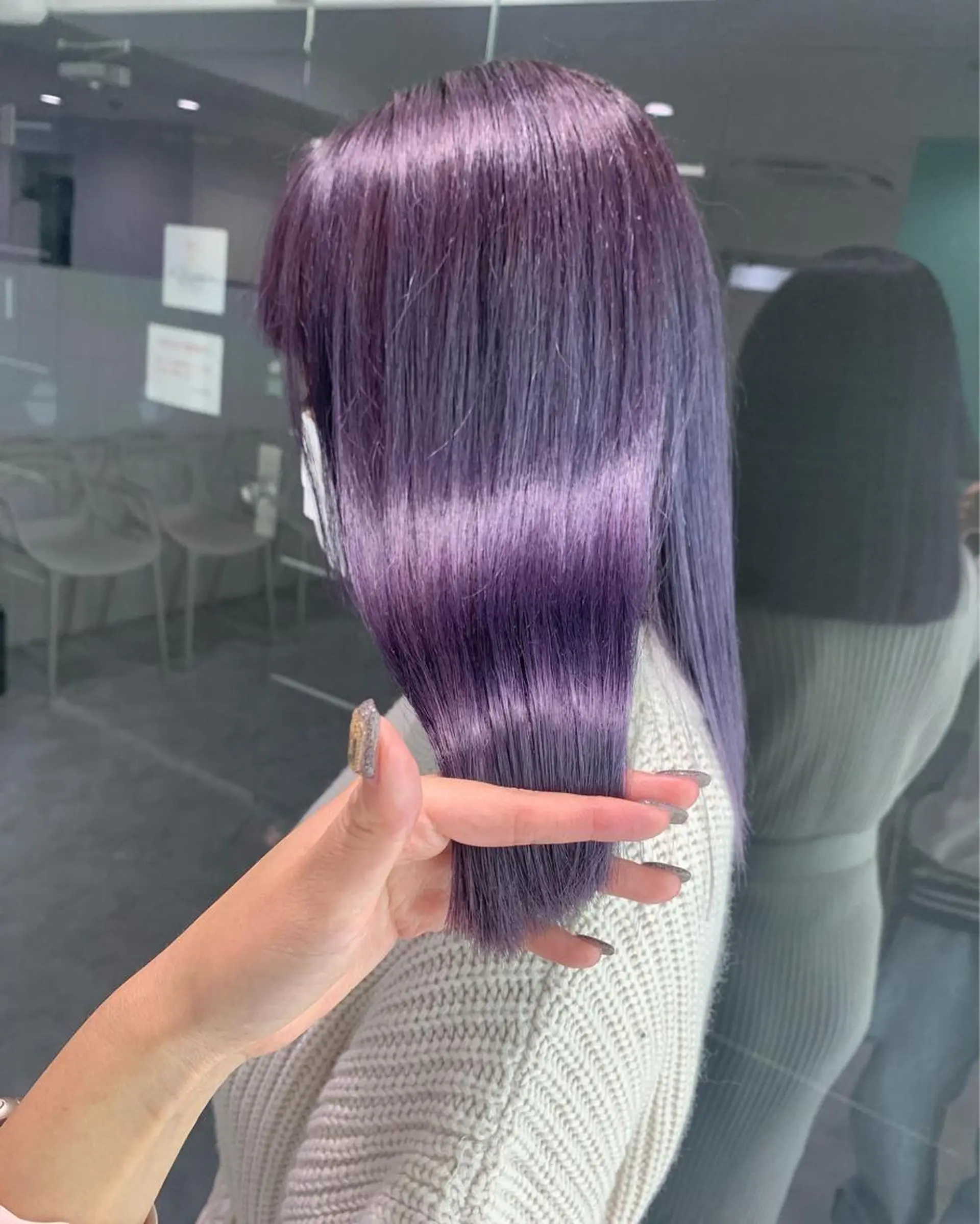セミロング カラー ラベンダーカラー トリートメント 🪞ハイトーン🪞 🤍waka🤍のヘアスタイル