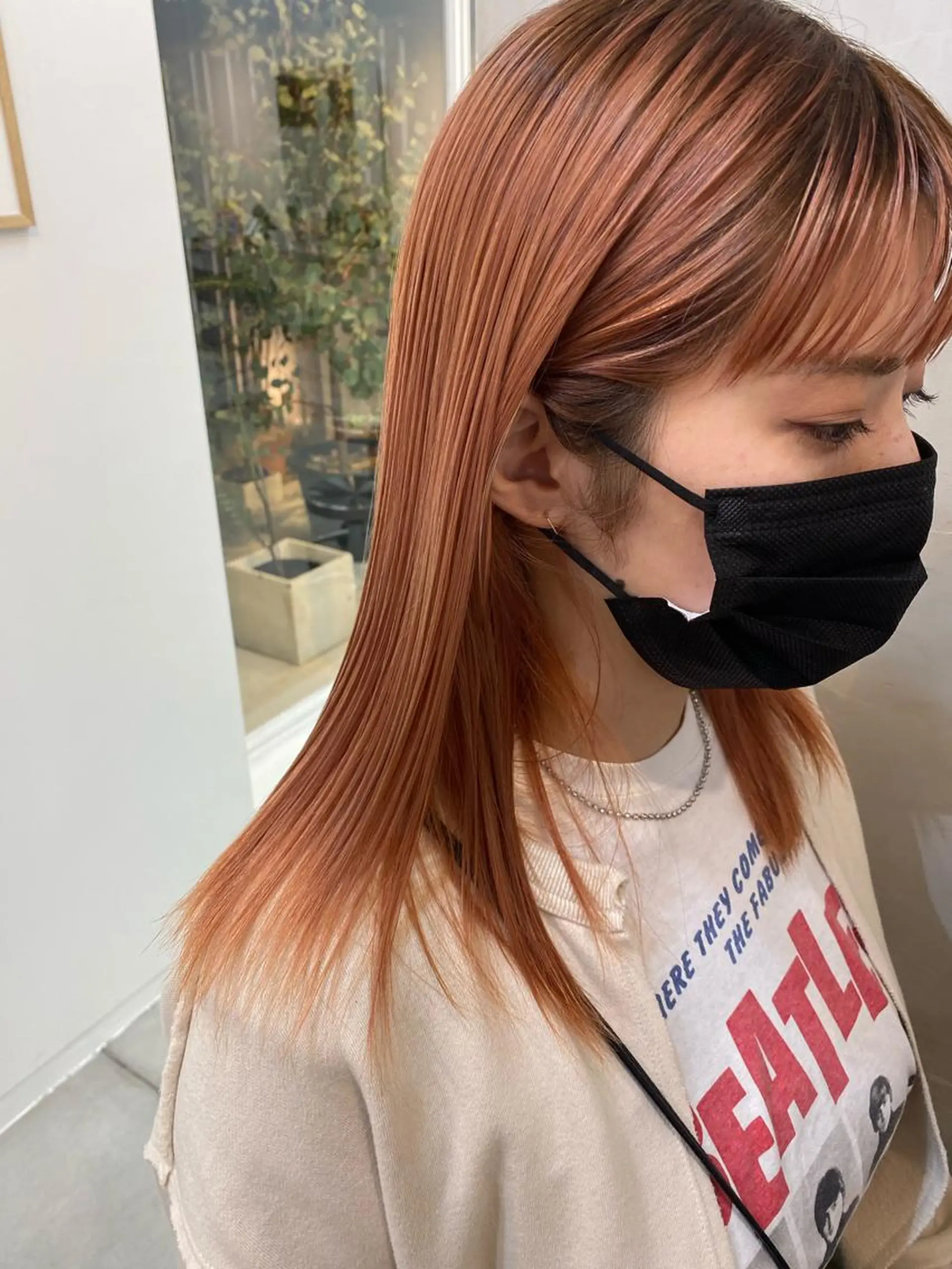 カラー ブリーチ ハイトーンカラー オレンジ ヘアカラー HAZEL所属・大山 茶子のヘアスタイル