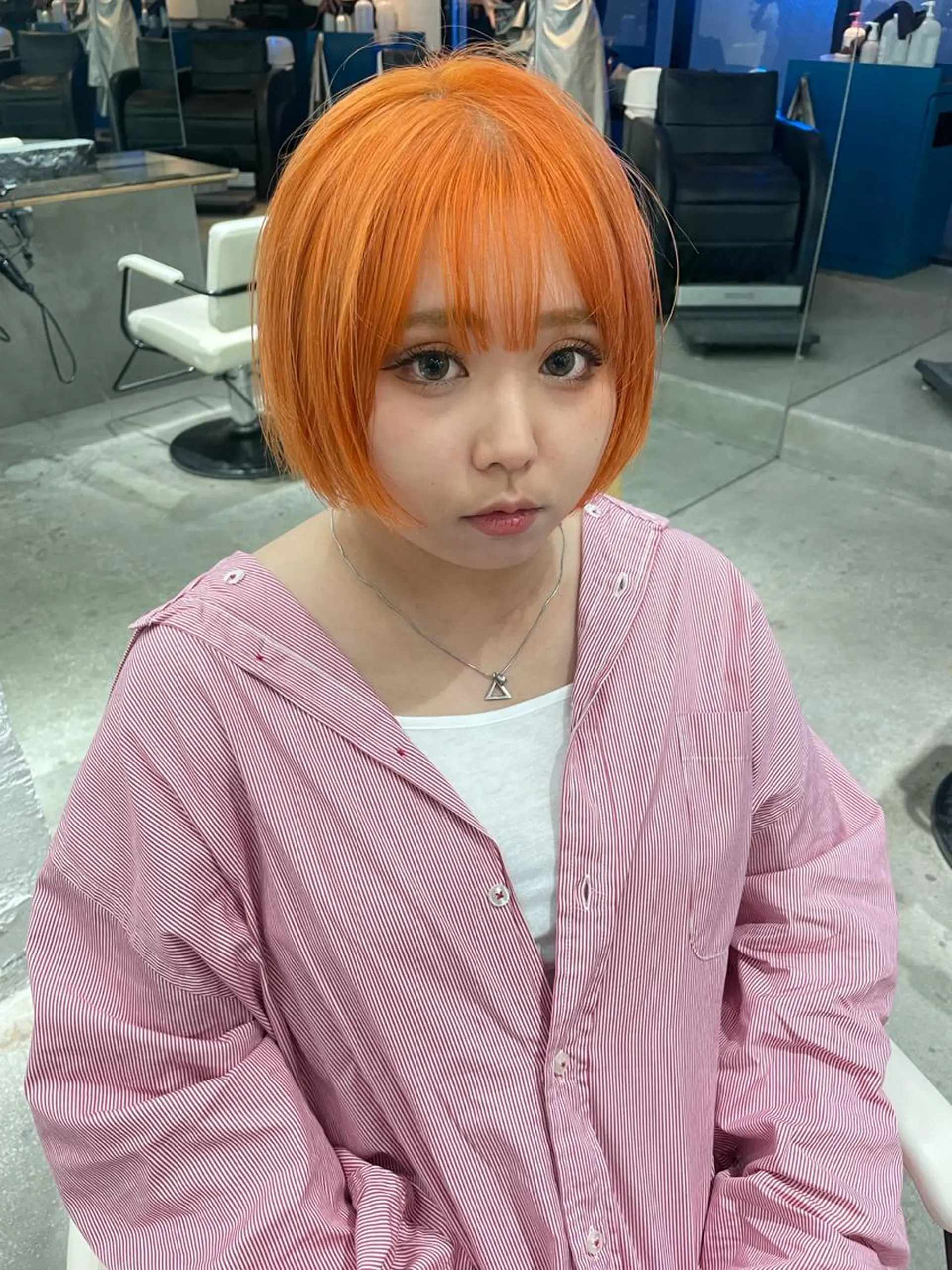 ショート カラー バレイヤージュ ブリーチ ケアブリーチ デザインカラー ダブルカラー ヘアカラー トリートメント ヘアセット スパイラルパーマ 🌐hina⭐️のヘアスタイル