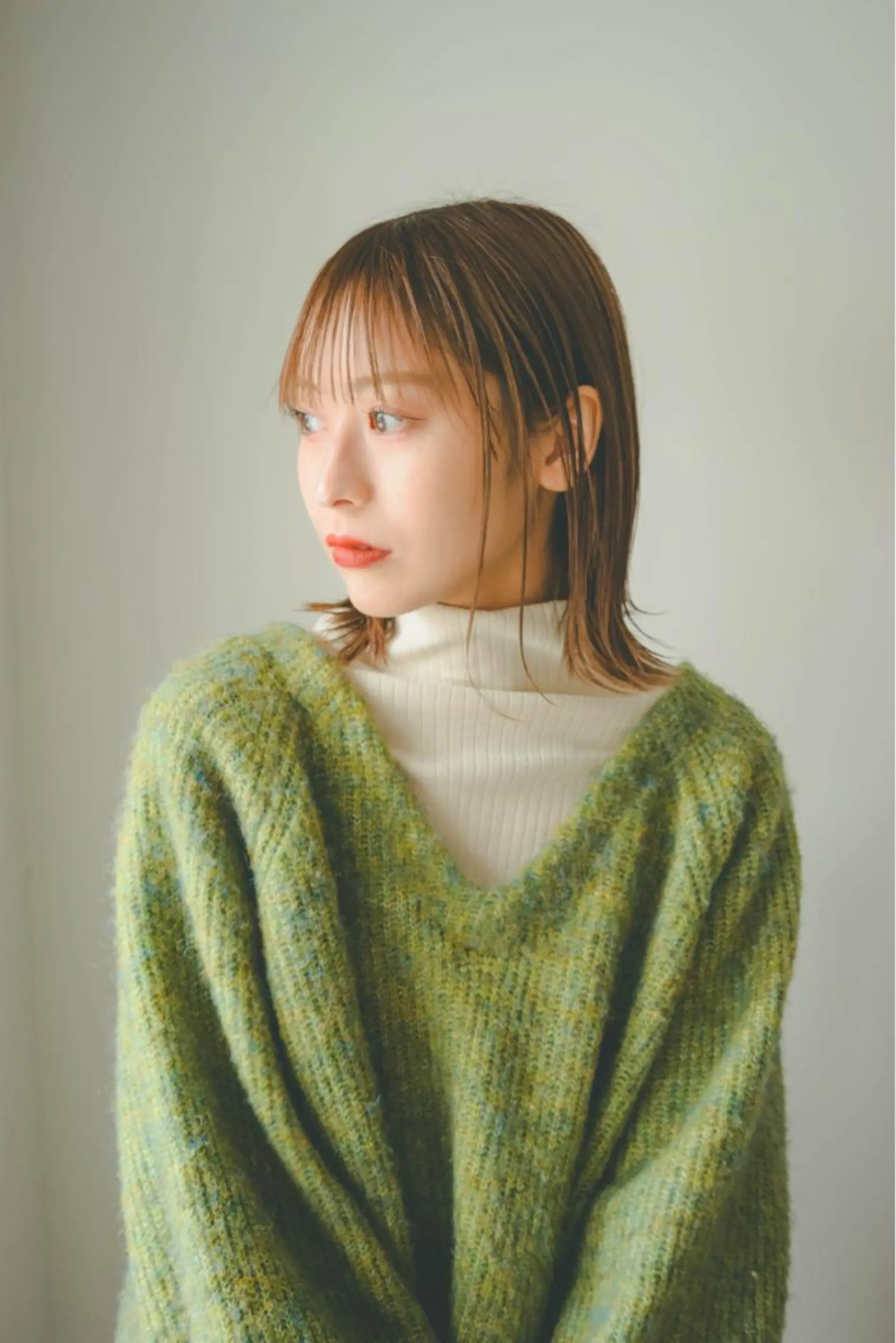 ミディアム カラー kyon.hair 韓国カットカラーのヘアスタイル