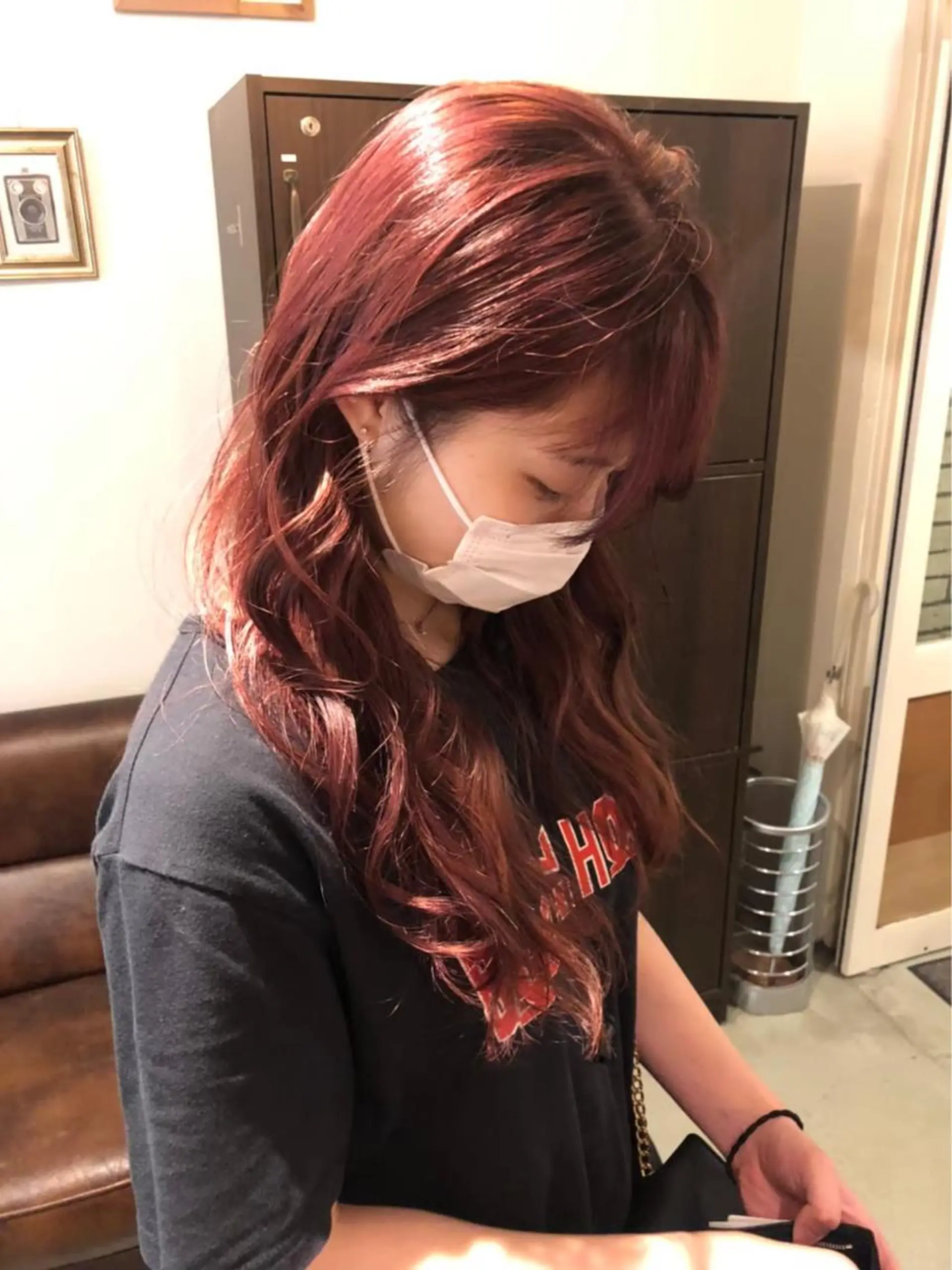 ロング カラー ピンクカラー 小川 美奈のヘアスタイル