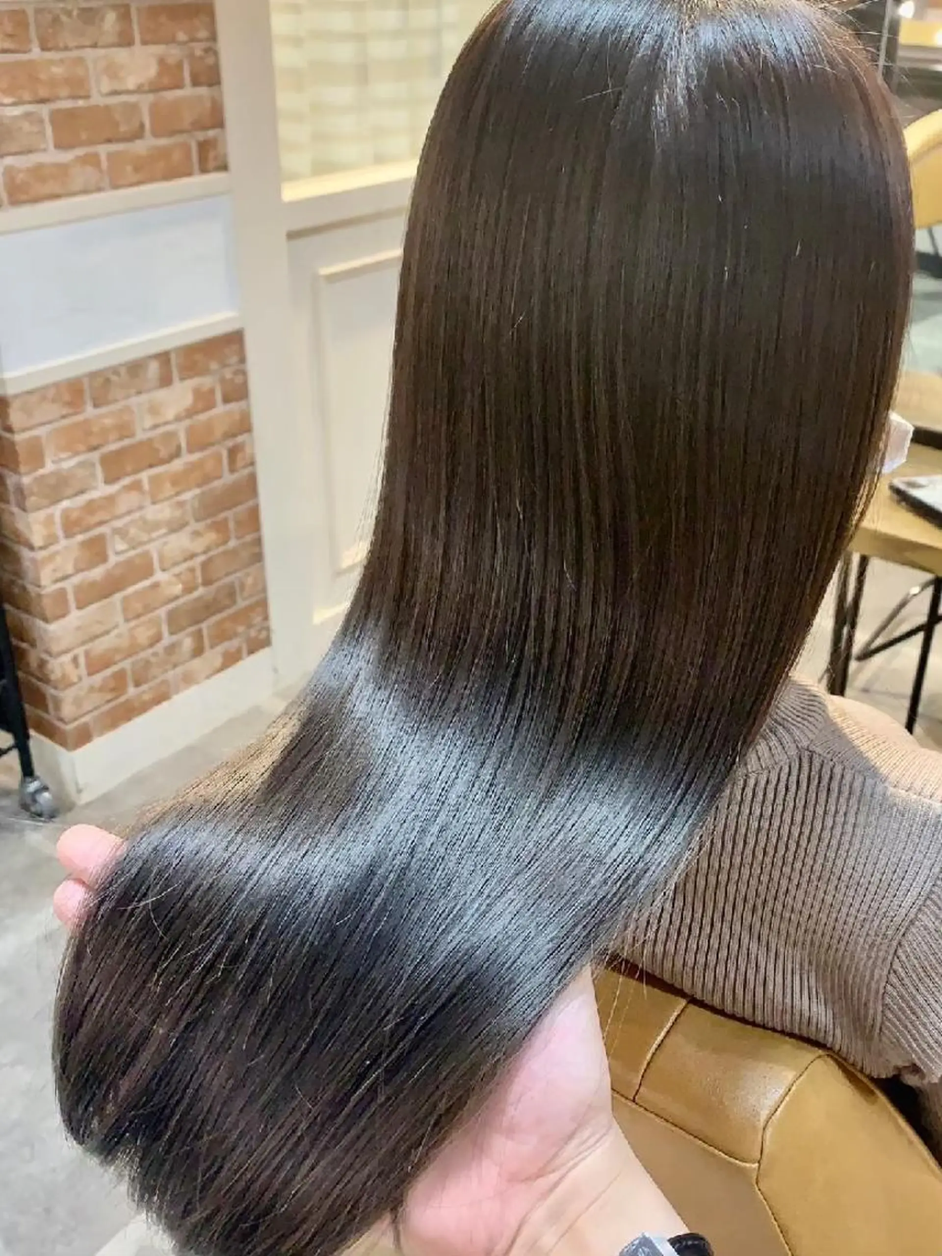 ロング カット ヘアカラー 縮毛矯正 トリートメント 縮毛矯正/レイヤー 💎やまもとちひろのヘアスタイル