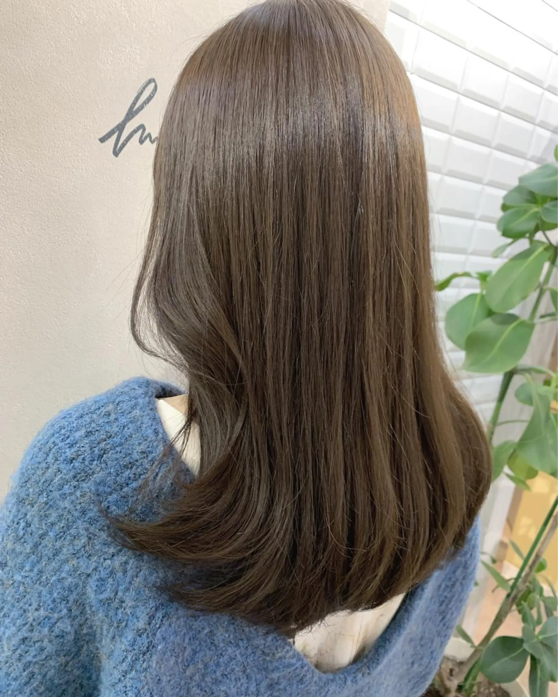 ロング カラー ブリーチ グレージュ ブリーチなしカラー カット ヘアカラー トリートメント hub hair レイヤー/透明感のヘアスタイル