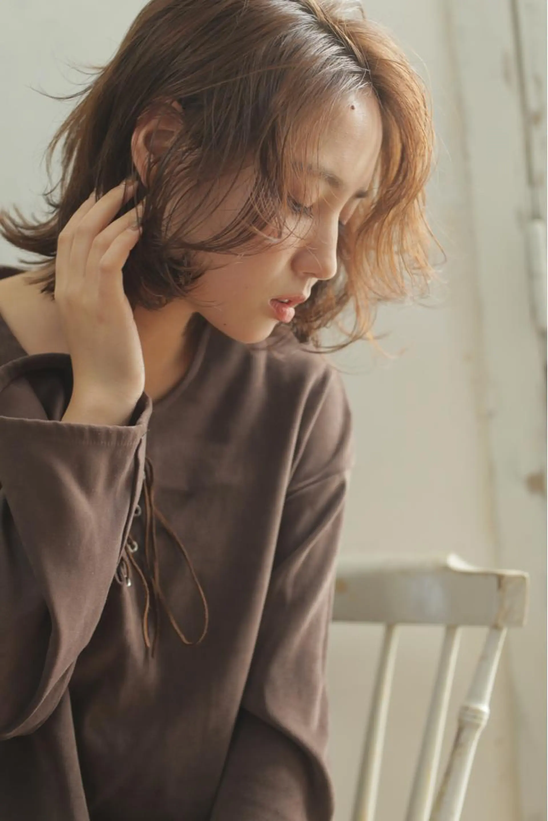ミディアム カット ヘアカラー トリートメント 龍 門のヘアスタイル