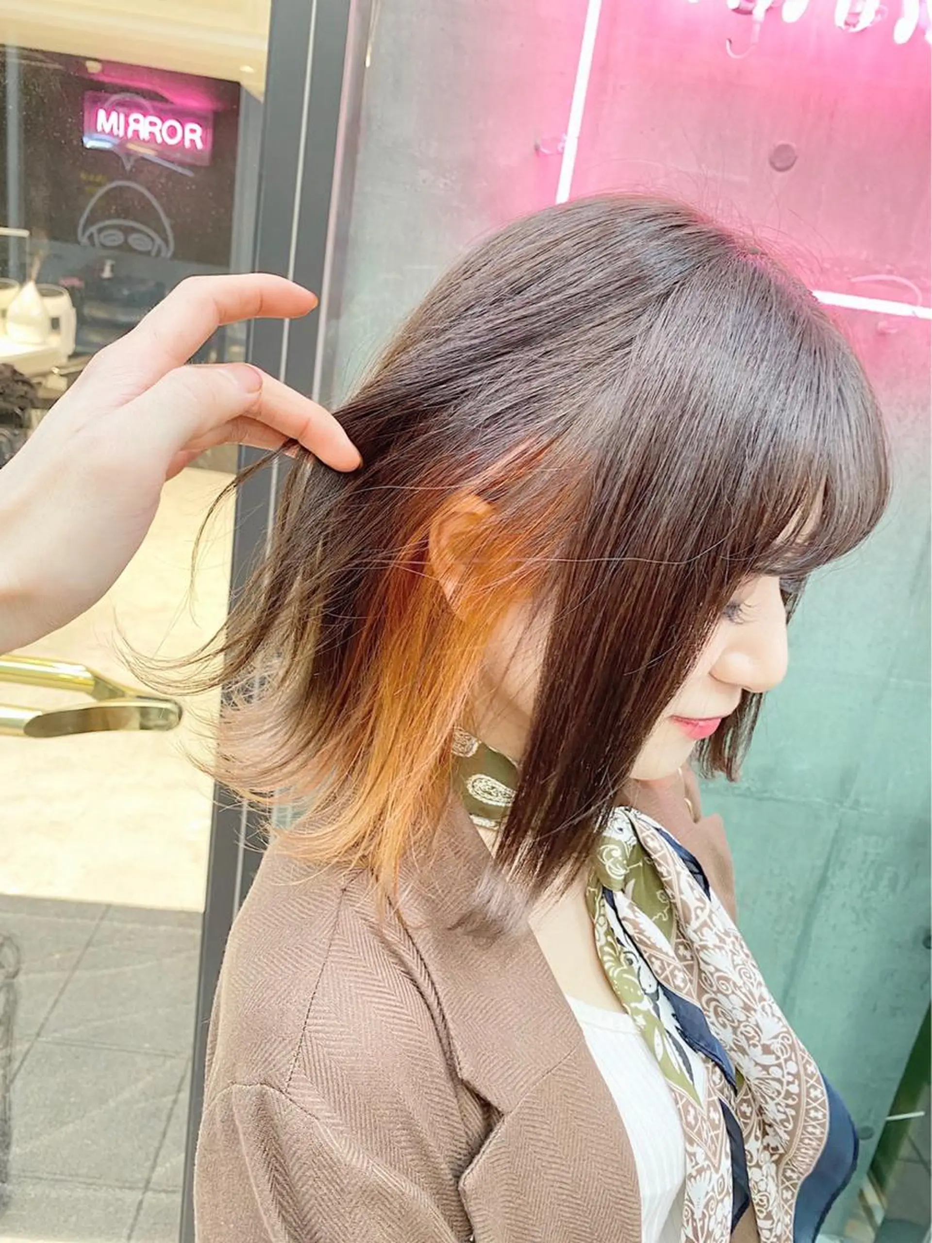 ミディアム カラー ヘアアレンジ メンズカット/波巻き TAKUMAのヘアスタイル