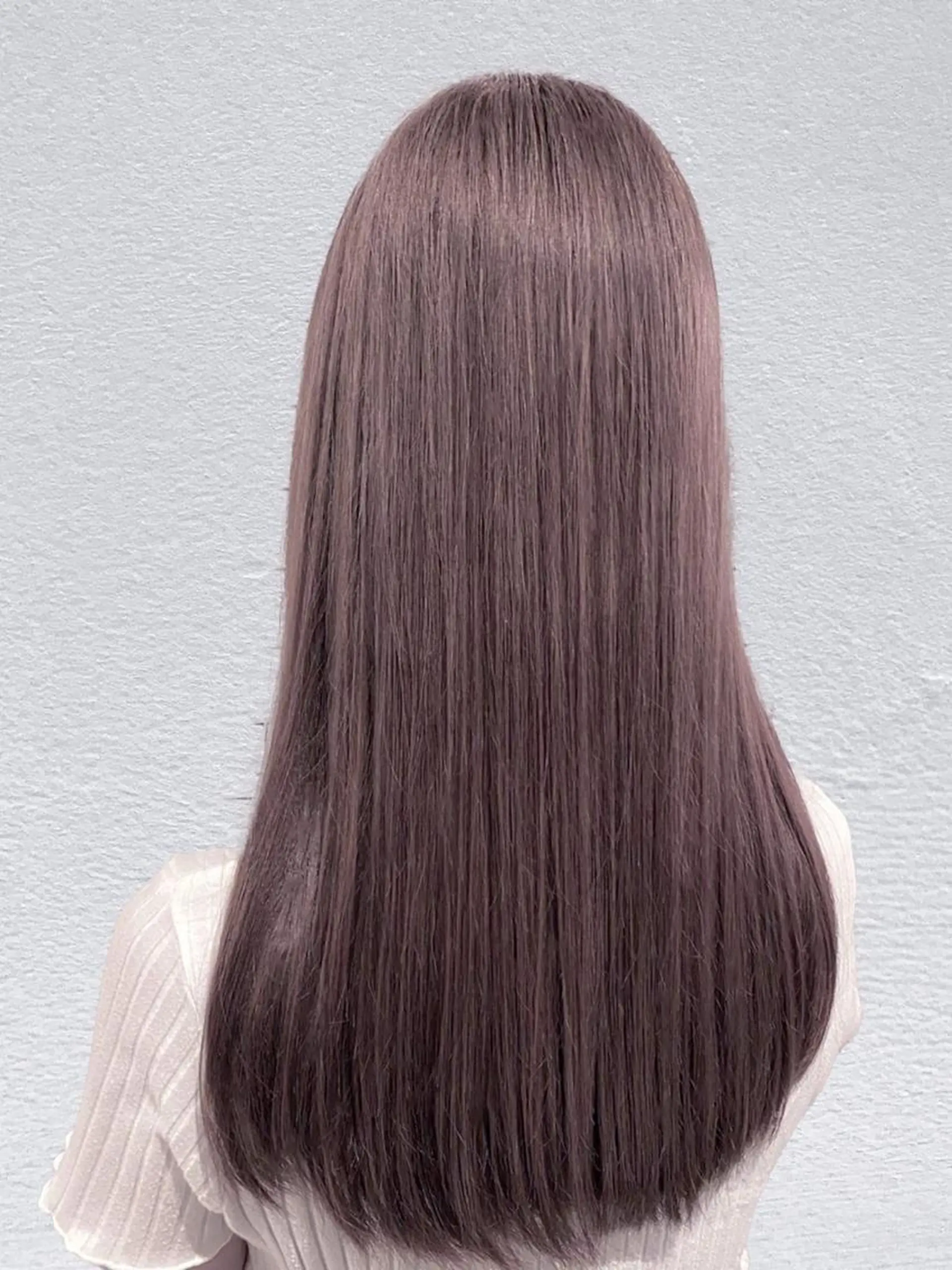 カラー セミロング セミロングパーマ アッシュ アッシュブラウン ベージュカラー 黒髪 N° rico 名駅のヘアスタイル