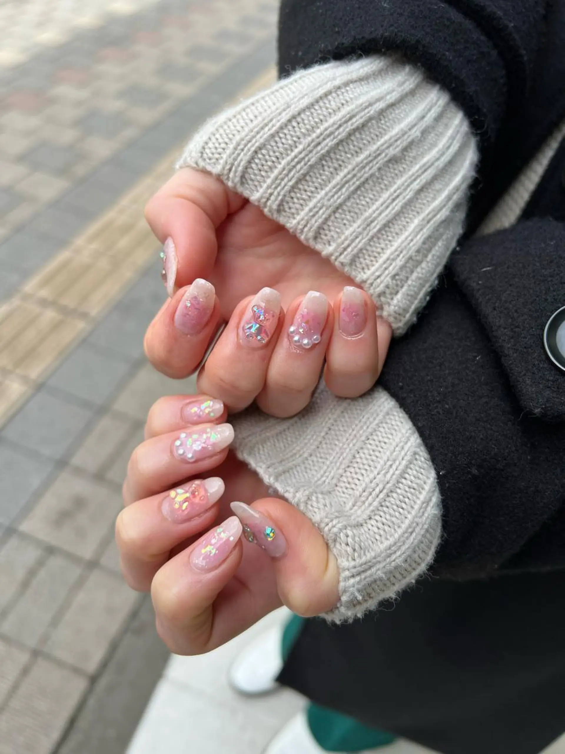 ネイル ハンドネイル 韓国ネイル🤎 ワンホン🩷くれはのネイルデザイン