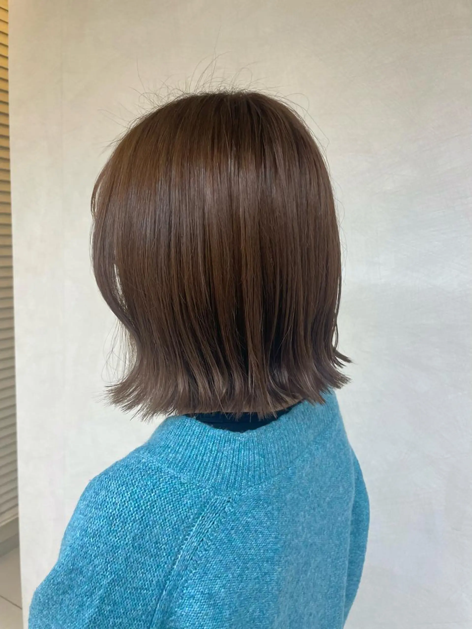ミディアム カラー ブリーチ ブラウンカラー マロンブラウン ブリーチなしカラー カット 韓国/透明感カラー さなのヘアスタイル