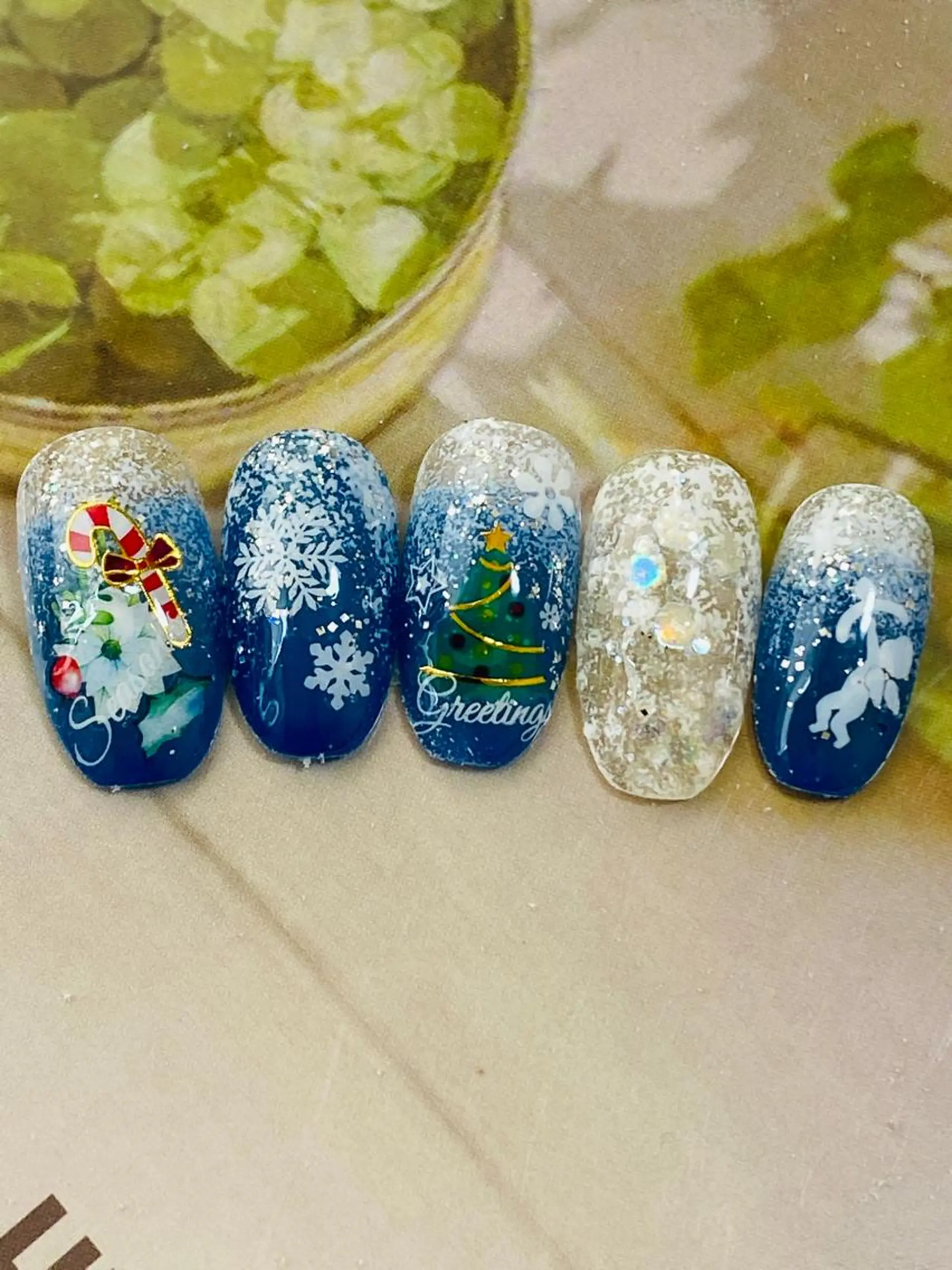 ネイル 冬ネイル クリスマス 自宅ネイルサロン ♦️nuance♦️のネイルデザイン