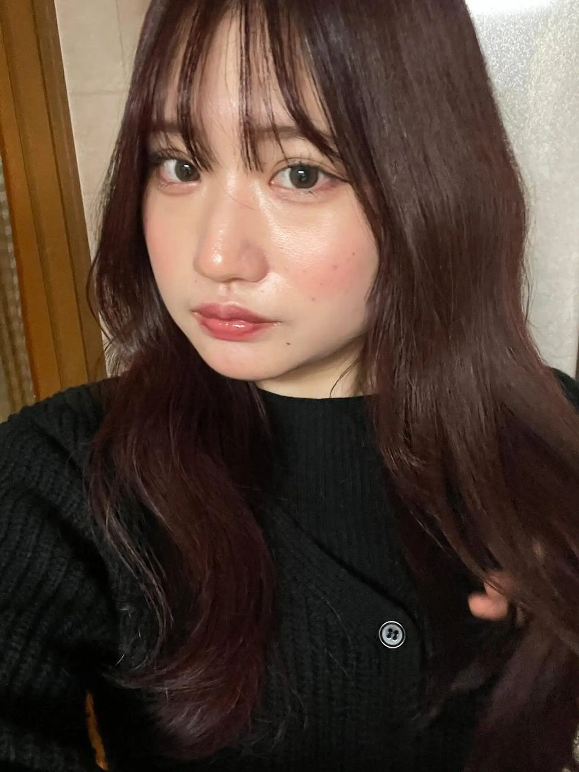 ロング レッドブラウン ヘアカラー トリートメント エクステ/心斎橋/ ハイトーン/ミサキのヘアスタイル