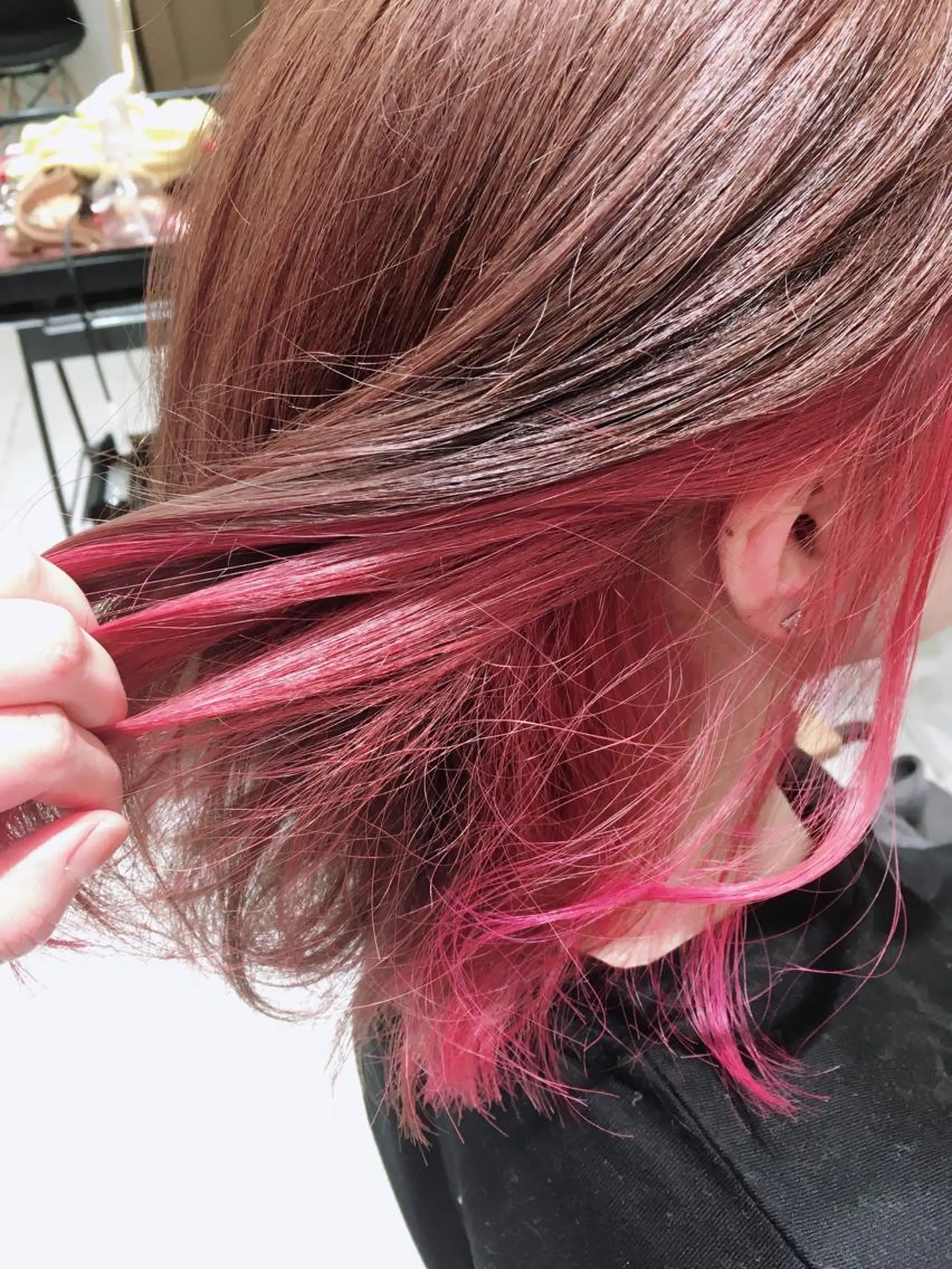 カラー ピンクカラー 神田 菜々子のヘアスタイル