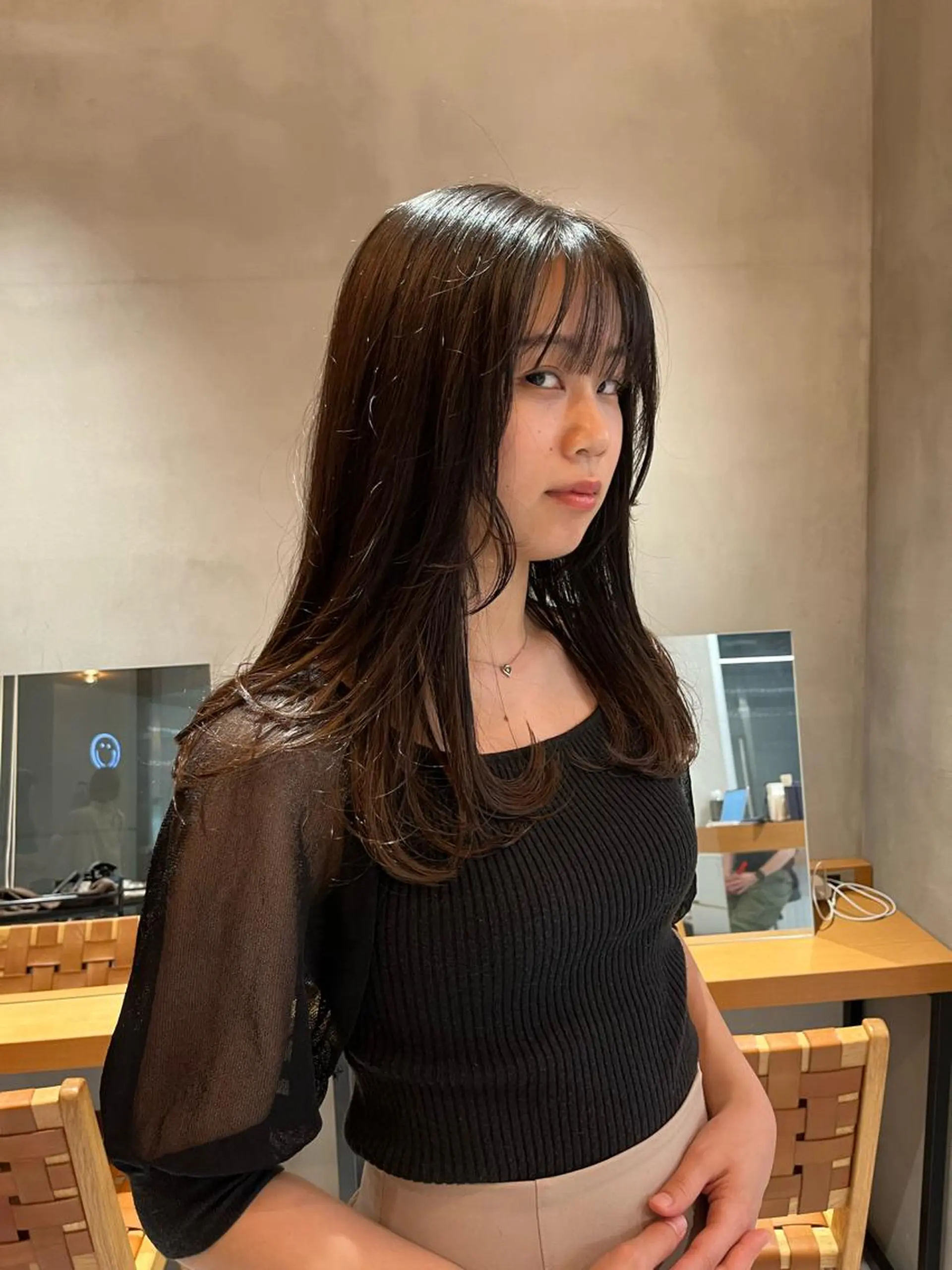 セミロング カット ヘアカラー トリートメント 韓国ボブ&顔まわり レイヤー♡TOMOEのヘアスタイル