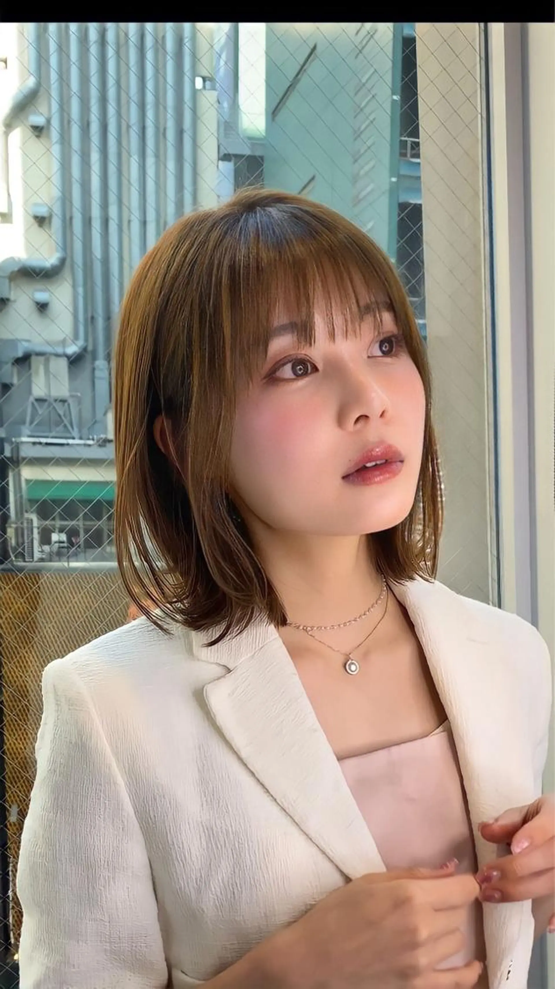 ミディアム カラー パーマ ヘアアレンジ ボブレイヤー アディクシーカラー 透明感カラー イルミナカラー ボブ カット 小野寺瑞希 /最小顔カットのヘアスタイル