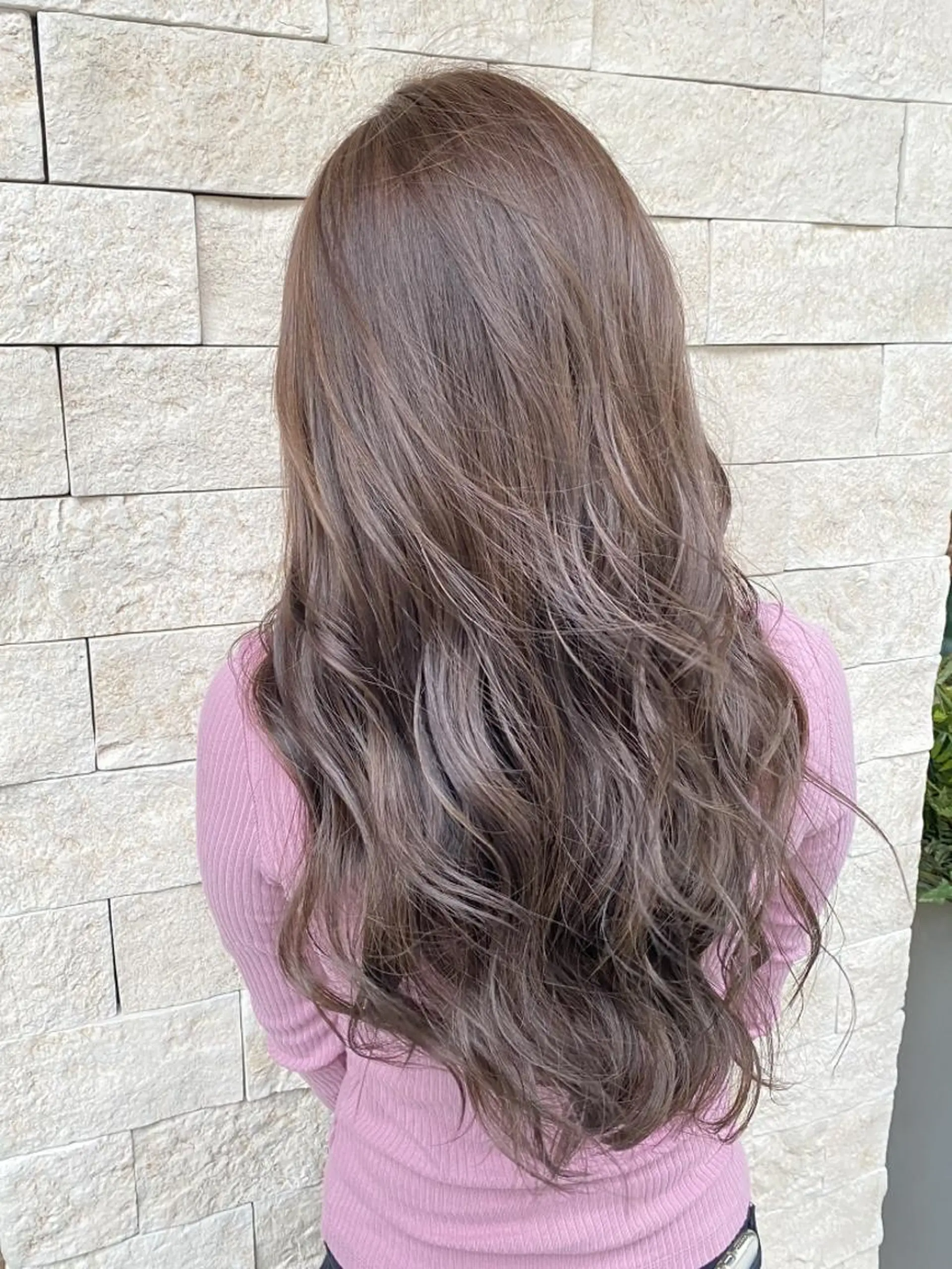 ロング カラー バレイヤージュ ダブルカラー ハイライトカラー ピンクカラー バイオレットカラー カット ヘアカラー トリートメント RIENS♡xrea 山本優舞のヘアスタイル