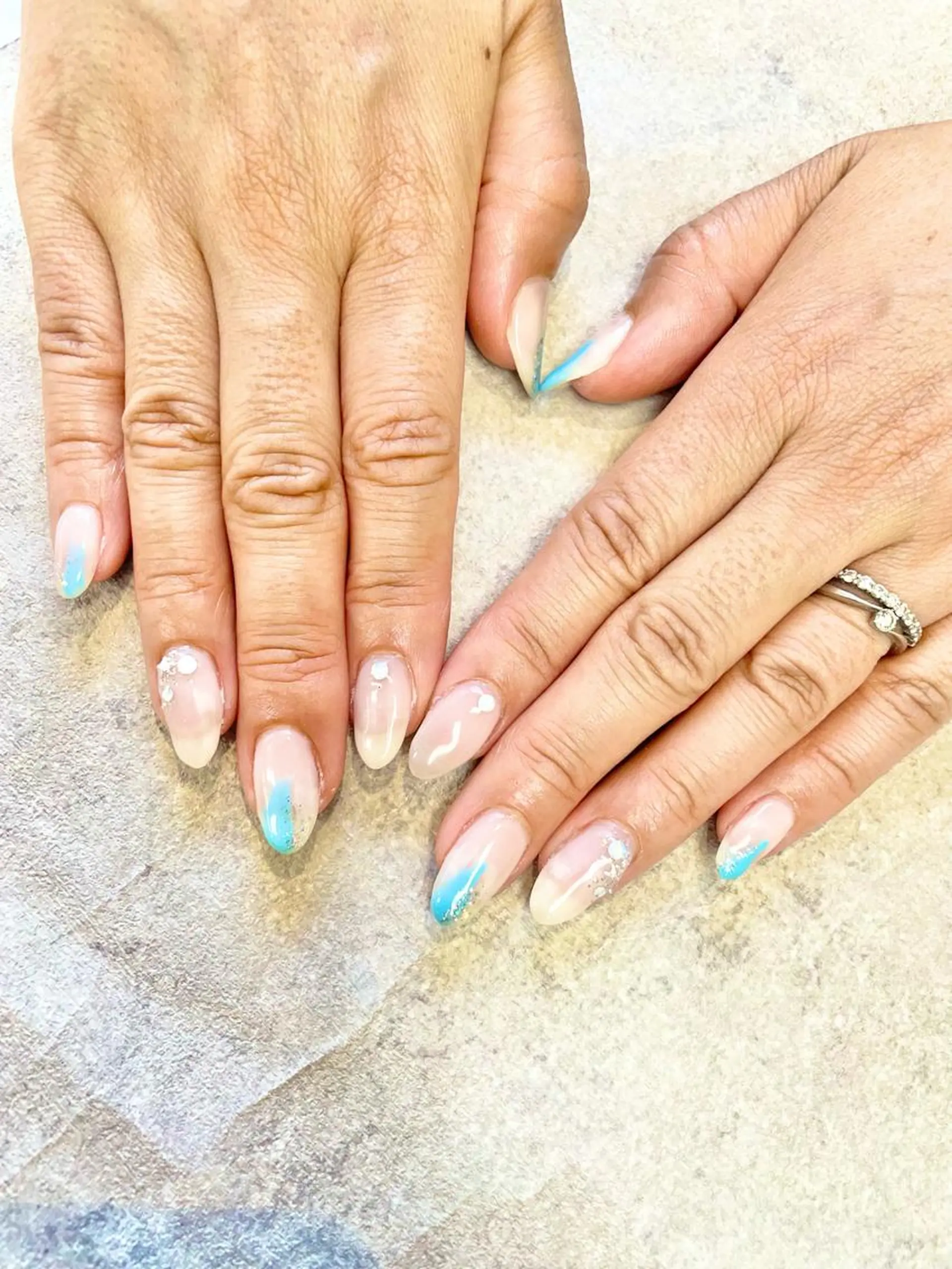 ネイル アートネイル フレンチネイル ジェルネイル ガラスフレンチ グラデーション FASTNAIL PLUS 新宿店のネイルデザイン