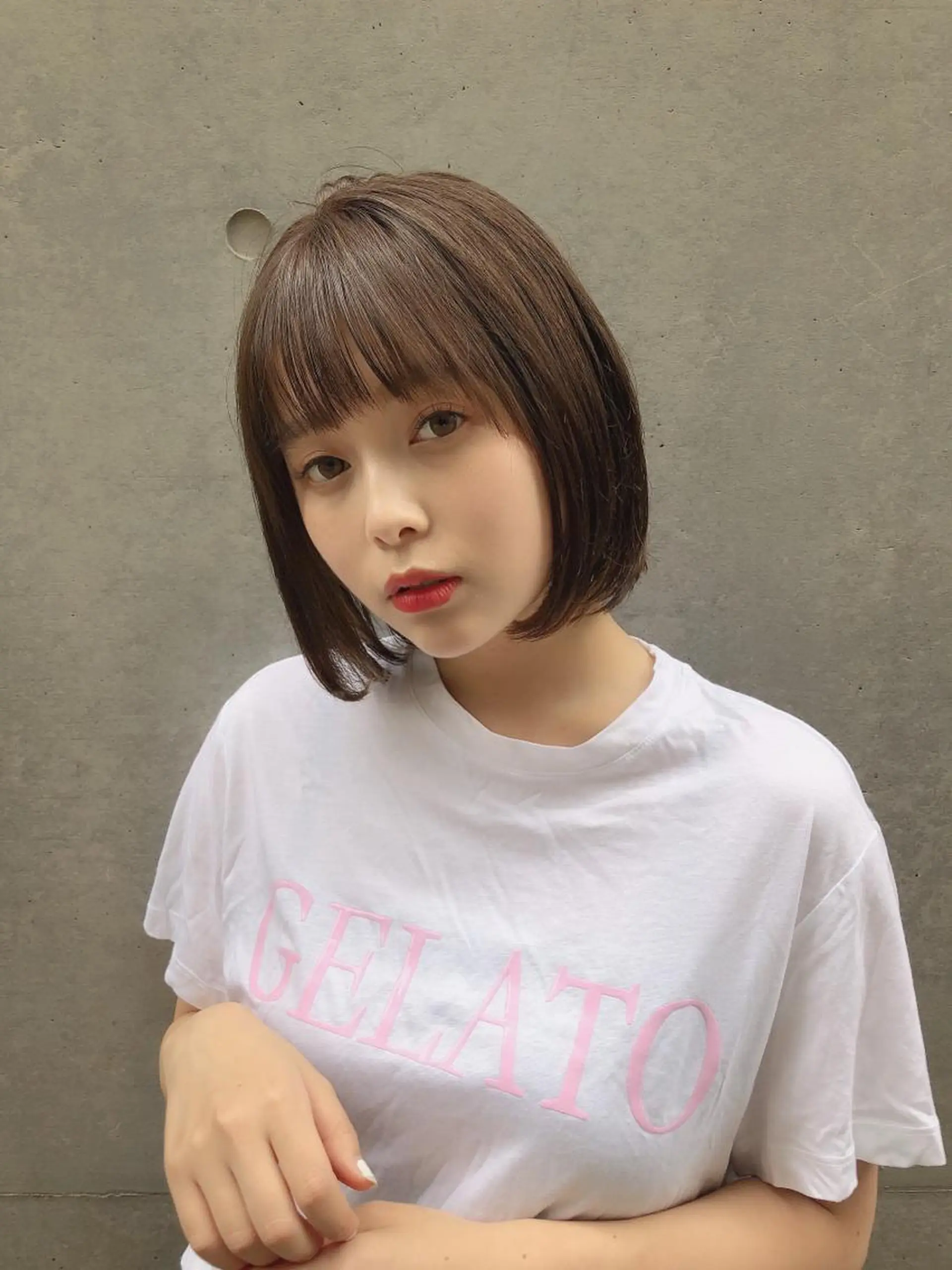 ショート カラー パーマ ボブ 巣山 竜一のヘアスタイル