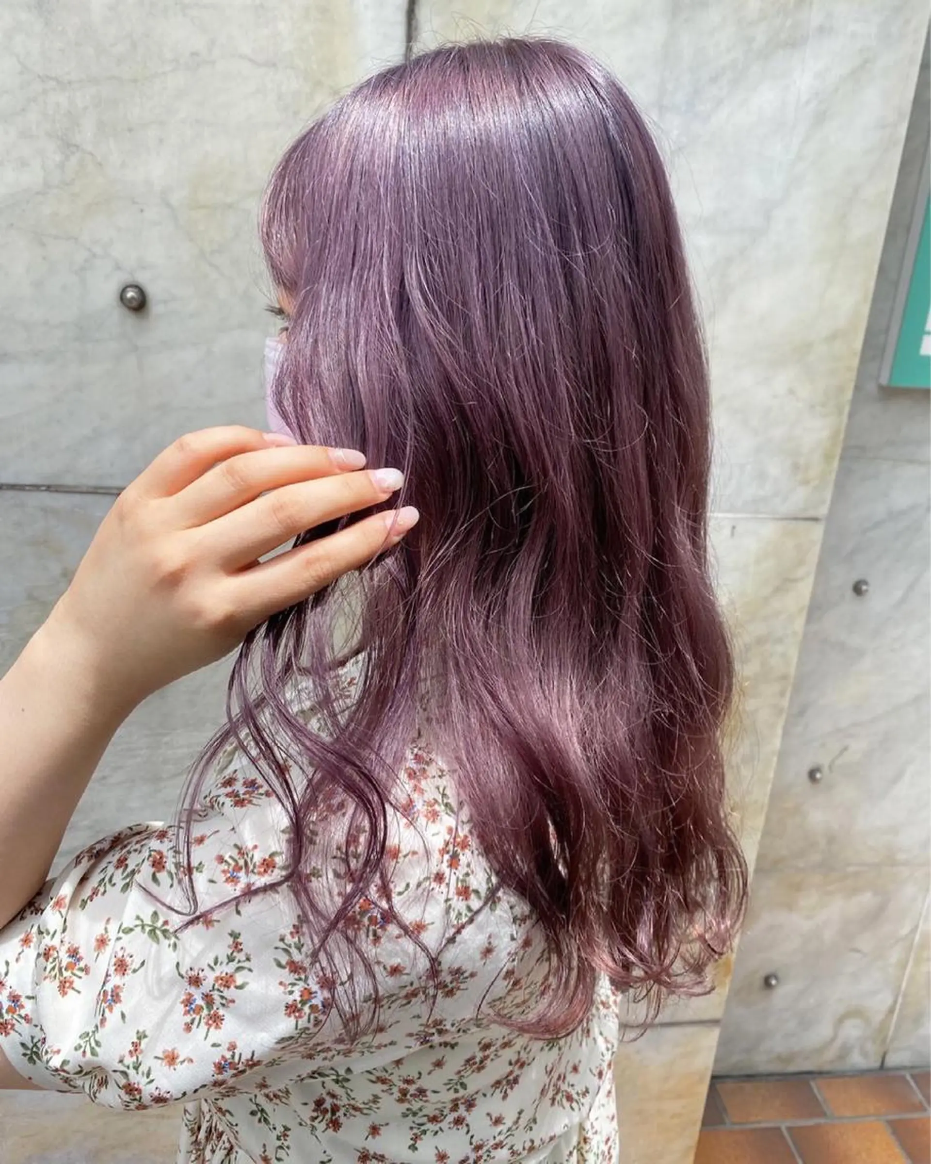 ロング カラー ラベンダーカラー ラベンダーピンク ピンクカラー JIL BLAN 京都所属・RU RIのヘアスタイル