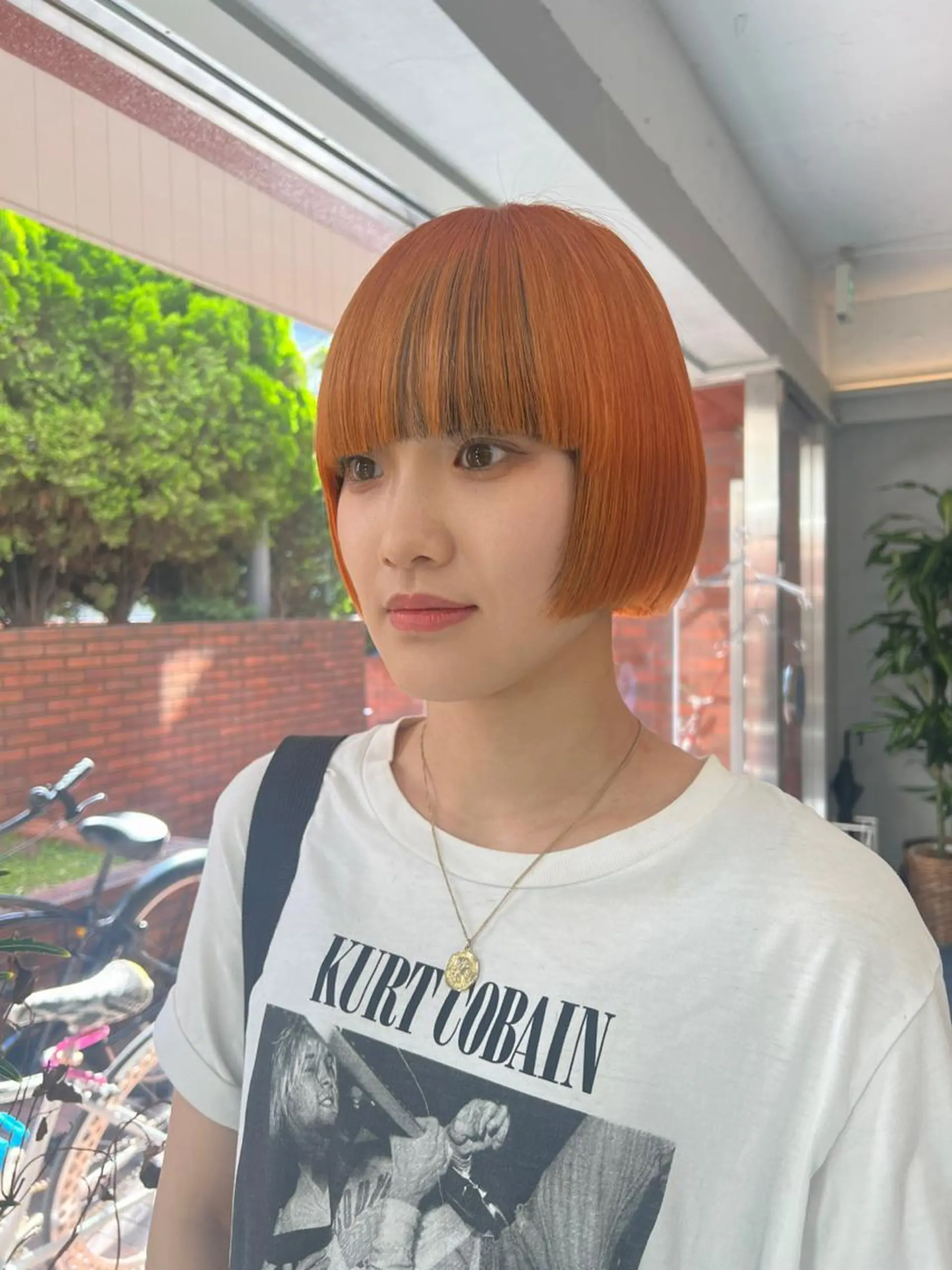 ショート カラー ブリーチ オレンジ je suis heureuse所属・ハイライトカラー 🌀ゆい❣️のヘアスタイル