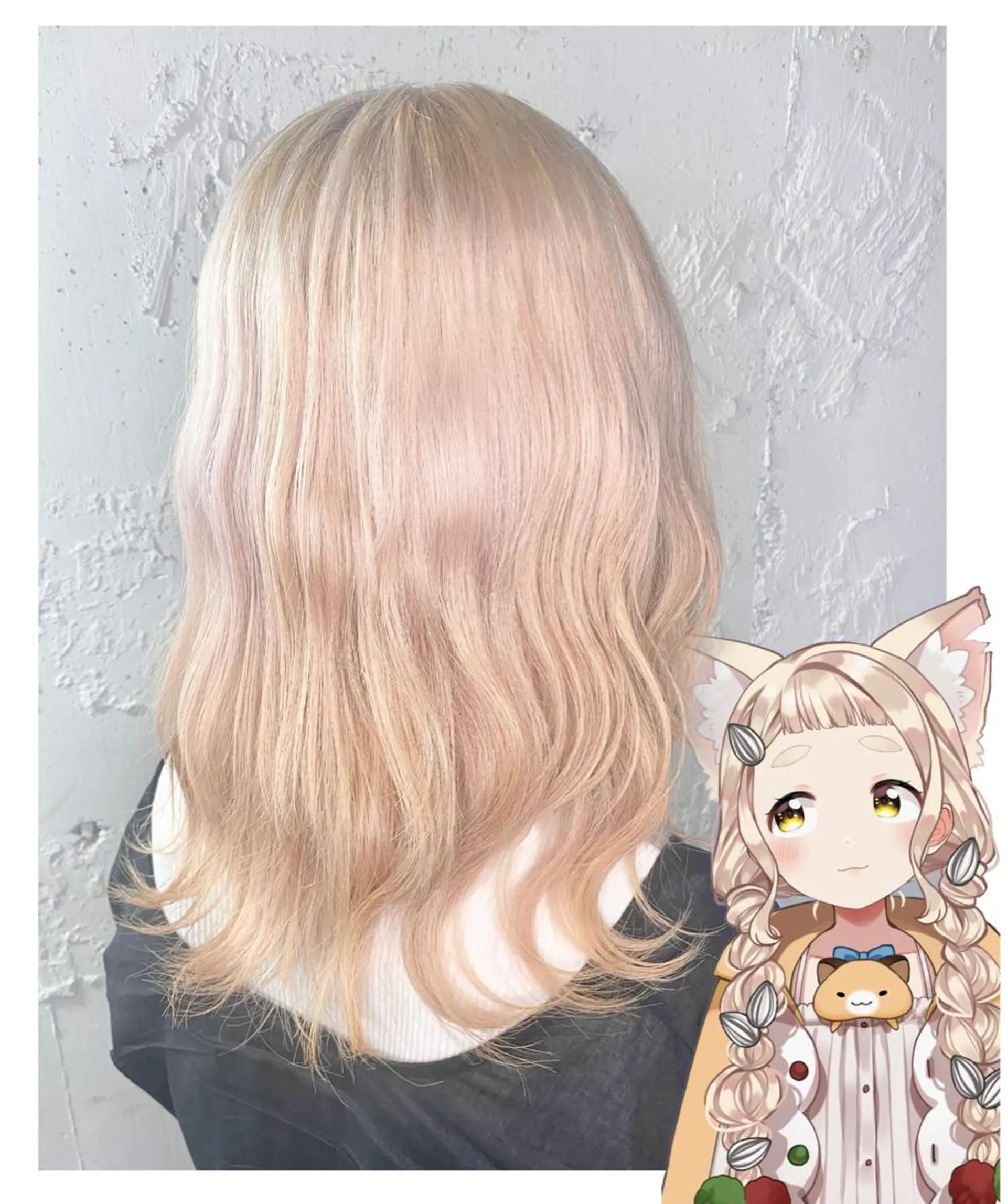 ミディアム カラー ブリーチ ブロンド ホワイトブロンド ヘアカラー GARU-ガル-所属・TSUNO🦖 派手髪/オタク美容師のヘアスタイル