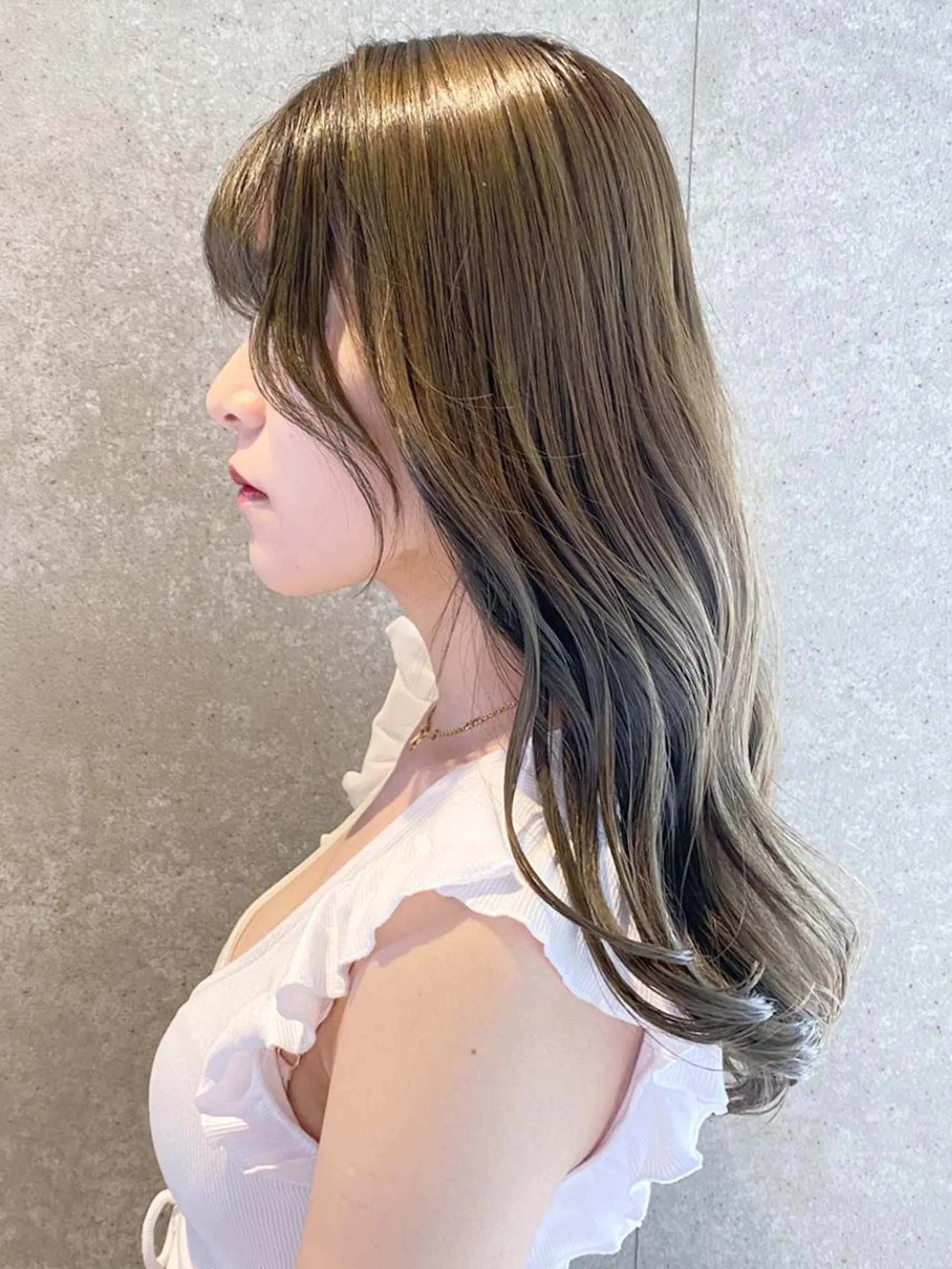 セミロング カラー パーマ ヘアアレンジ ベージュカラー ITbyALBUM 松戸のヘアスタイル
